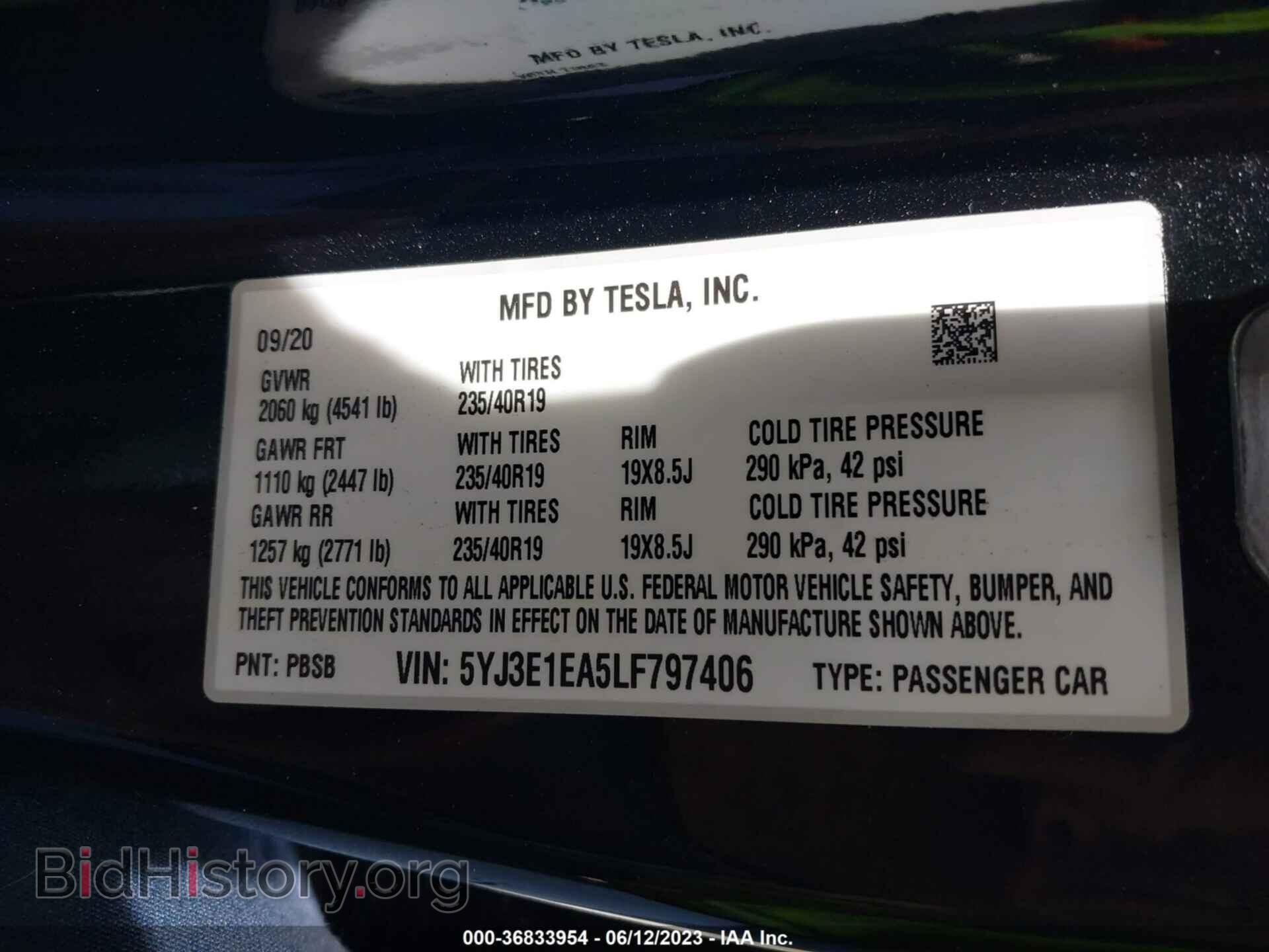 2020 TESLA MODEL 3 - VIN: 5YJ3E1EA5LF797406 - Photo 9