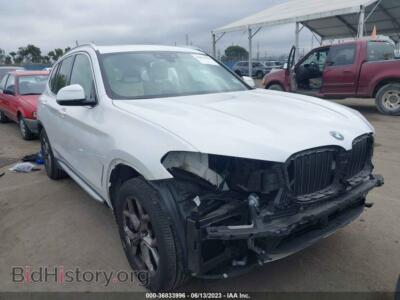 2021 BMW X3 XDRIVE30I, white — VIN 5UXTY5C0XM9E27381, IAAI