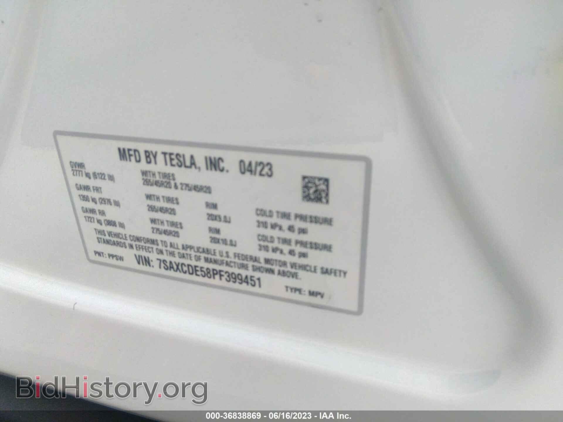 2023 TESLA MODEL X - VIN: 7SAXCDE58PF399451 - Photo 9