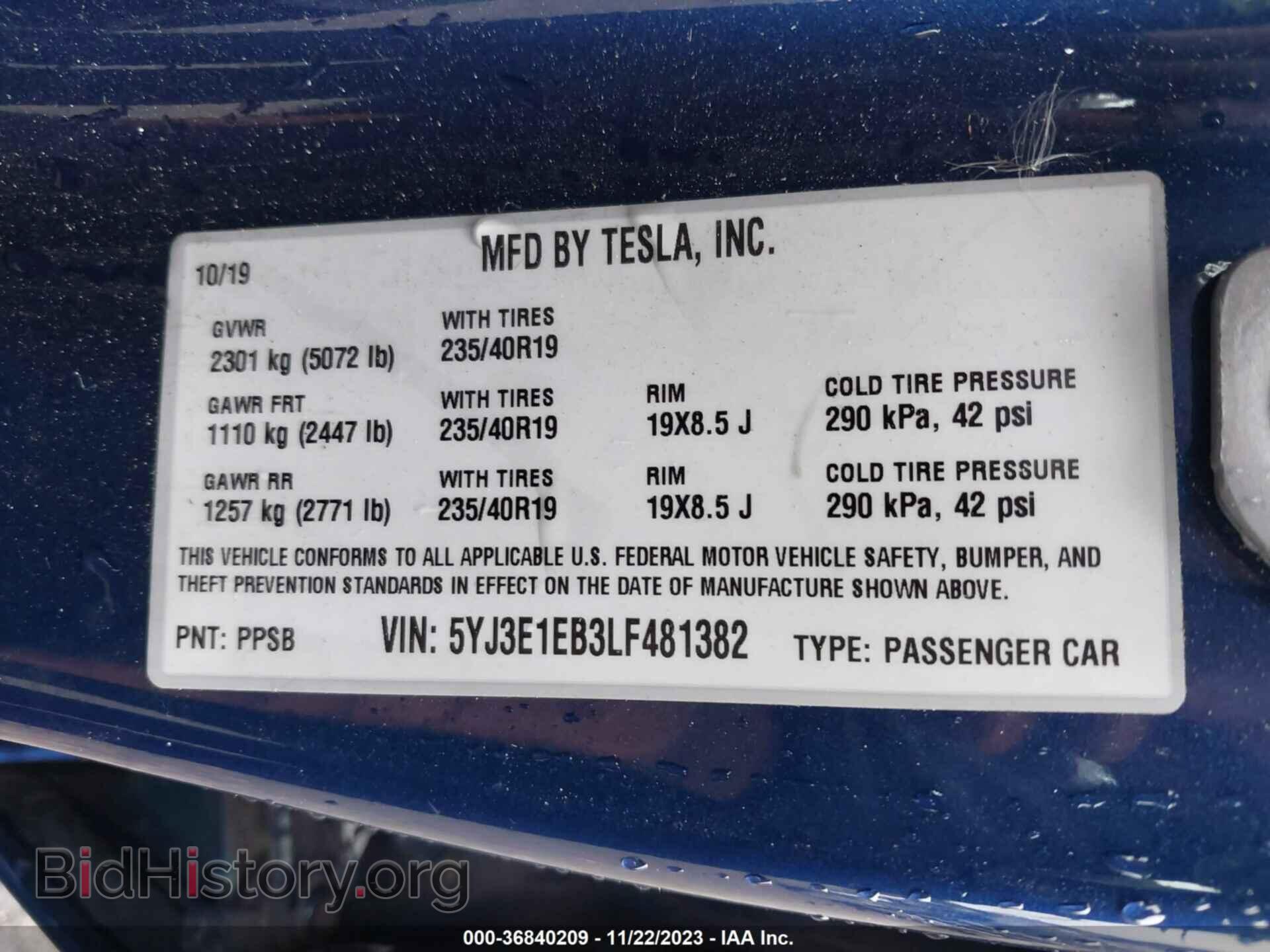 2020 TESLA MODEL 3 - VIN: 5YJ3E1EB3LF481382 - Фото 9