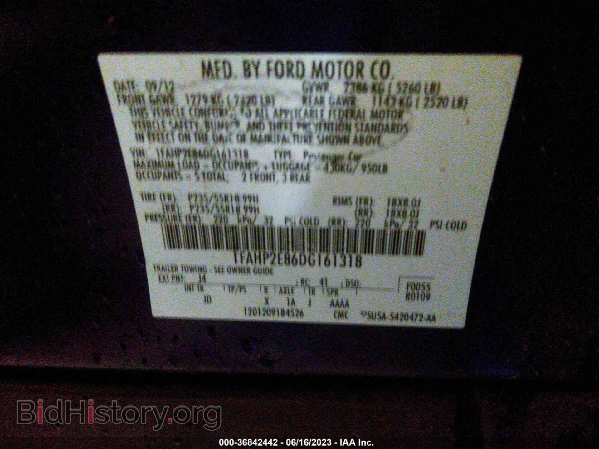 2013 FORD TAURUS - VIN: 1FAHP2E86DG161318 - Photo 9
