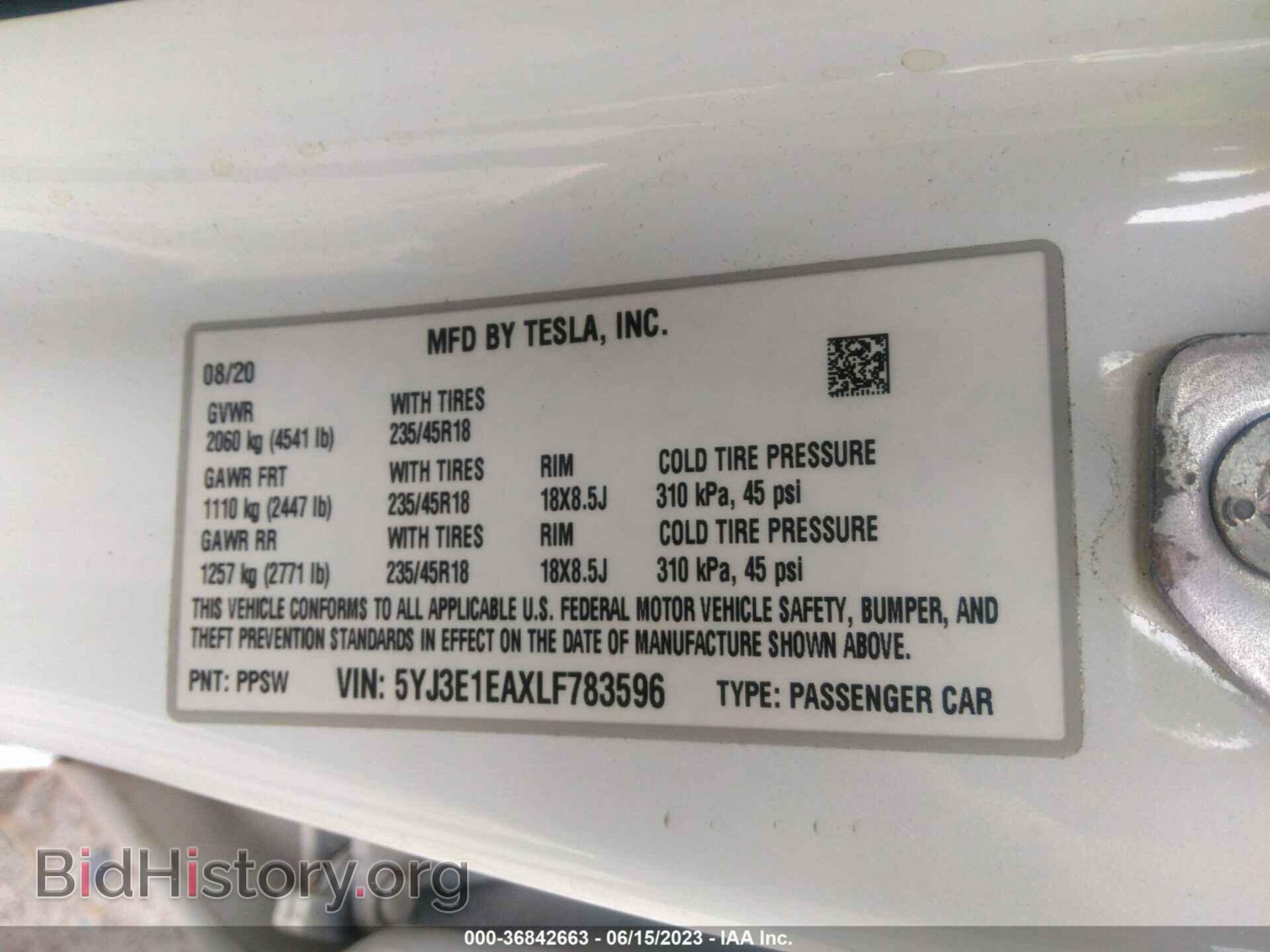 2020 TESLA MODEL 3 - VIN: 5YJ3E1EAXLF783596 - Photo 9