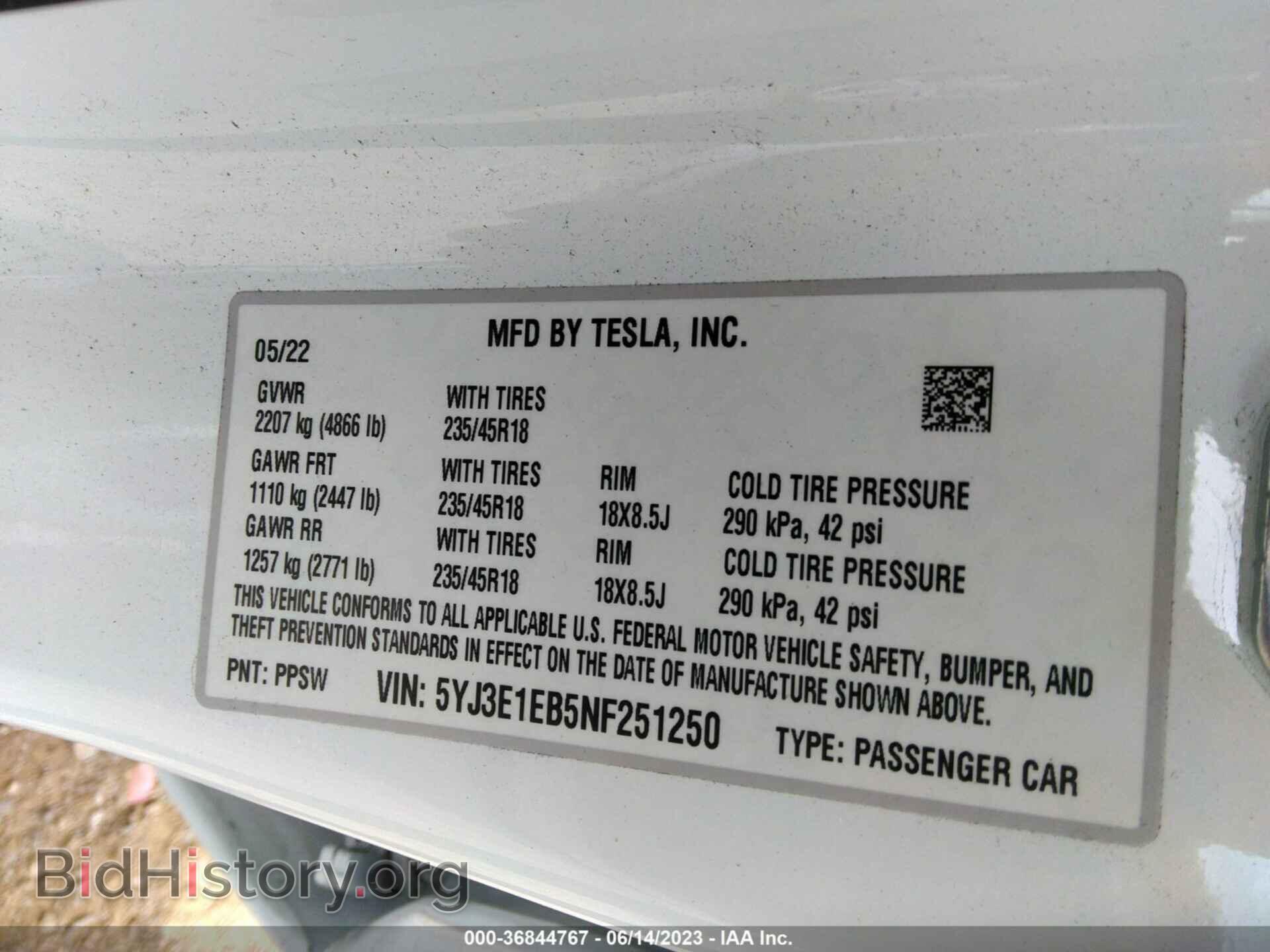 2022 TESLA MODEL 3 - VIN: 5YJ3E1EB5NF251250 - Photo 9