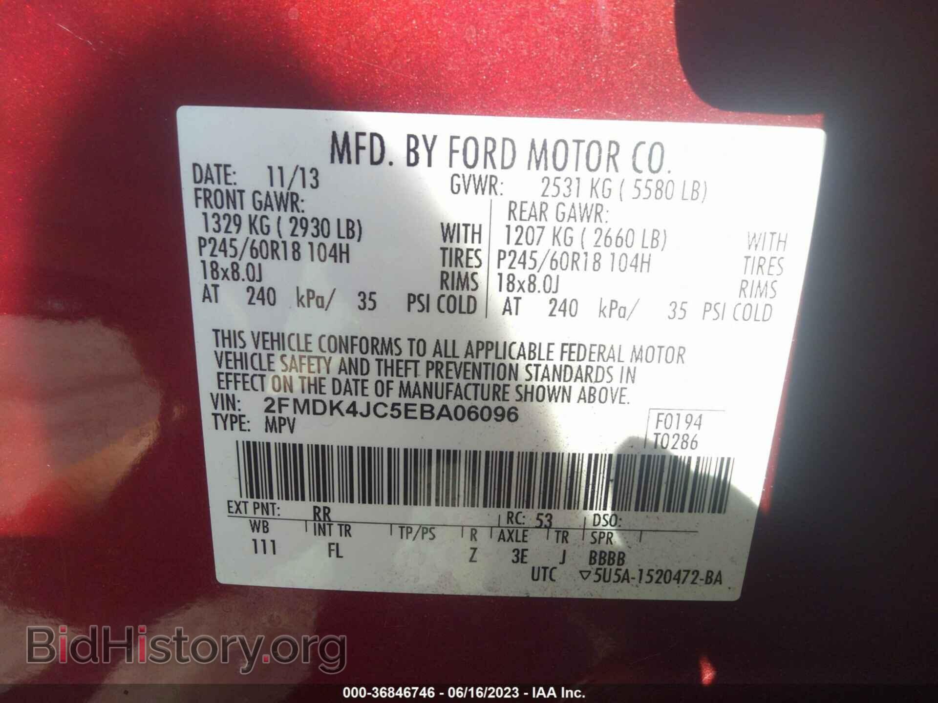 2014 FORD EDGE - VIN: 2FMDK4JC5EBA06096 - Photo 9