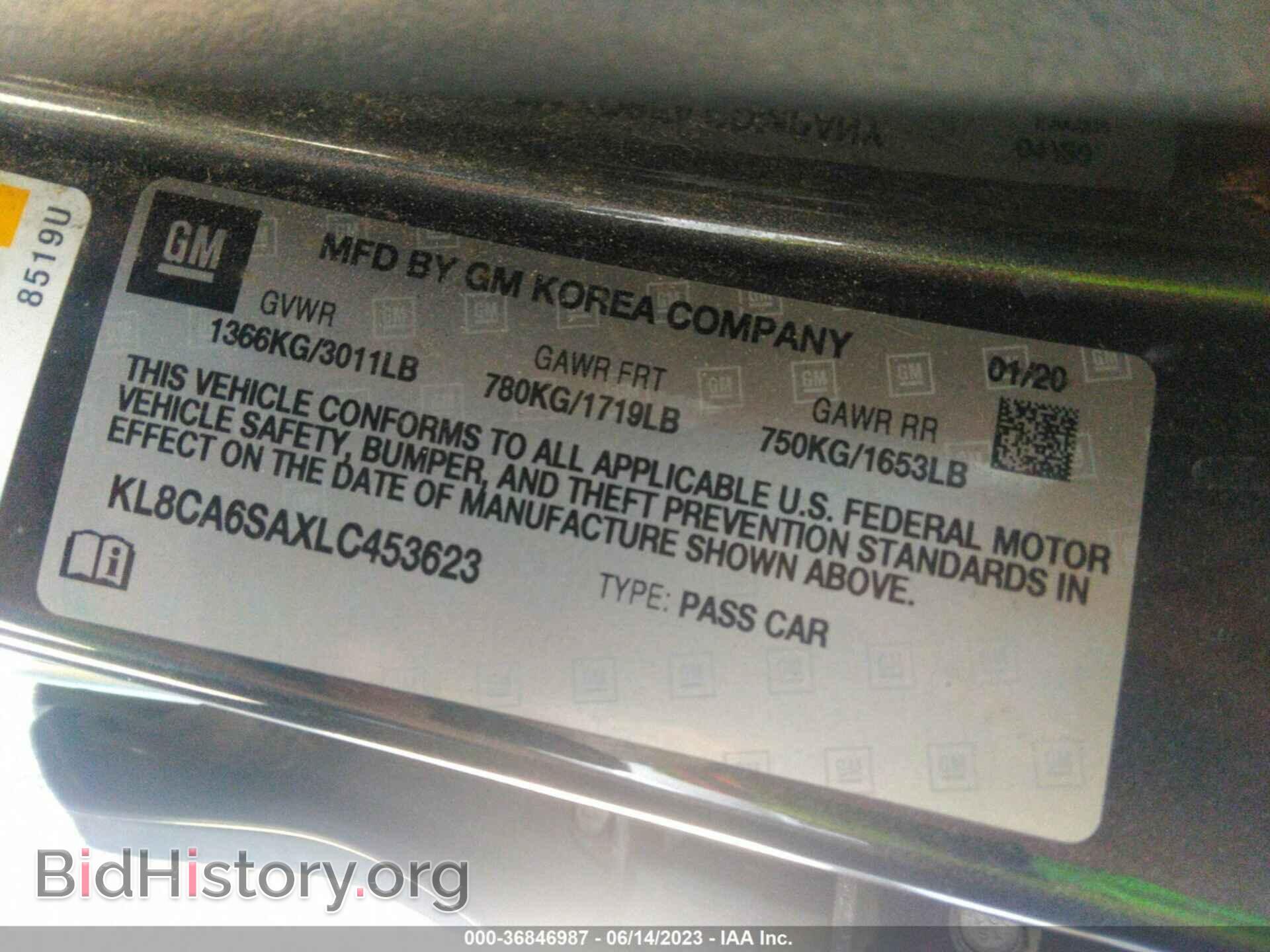 2020 CHEVROLET SPARK - VIN: KL8CA6SAXLC453623 - Фото 9