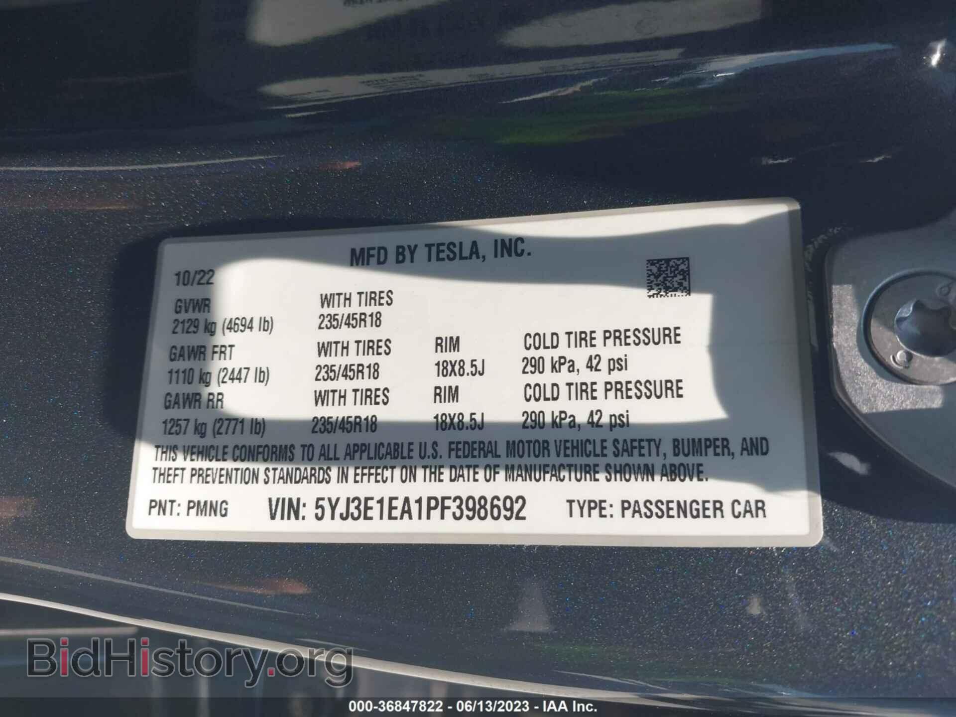 2023 TESLA MODEL 3 - VIN: 5YJ3E1EA1PF398692 - Фото 9