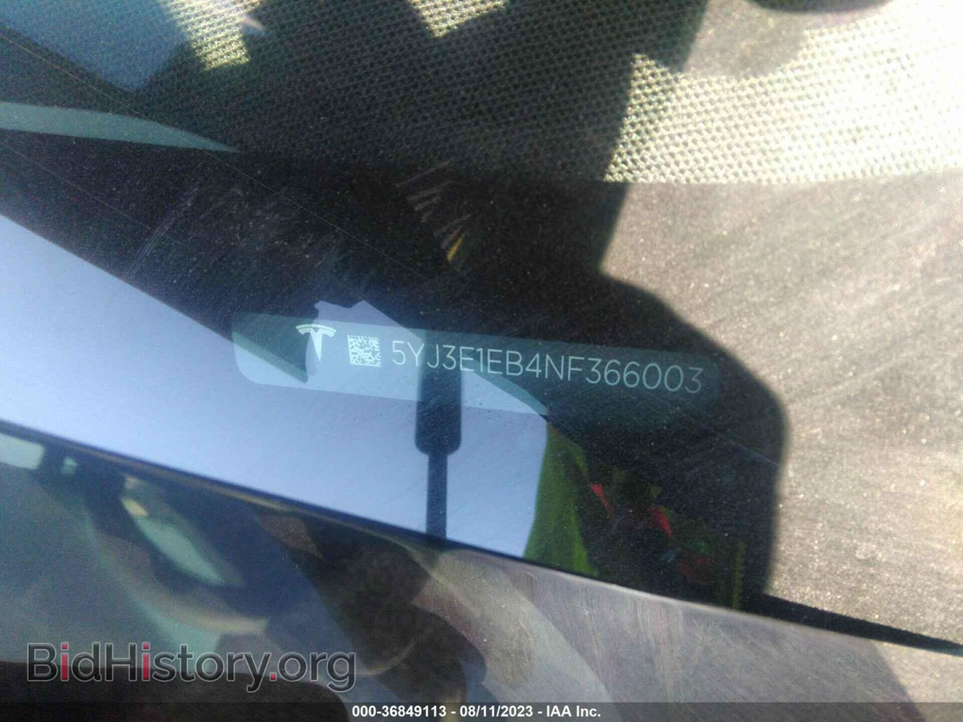 2022 TESLA MODEL 3 - VIN: 5YJ3E1EB4NF366003 - Фото 9