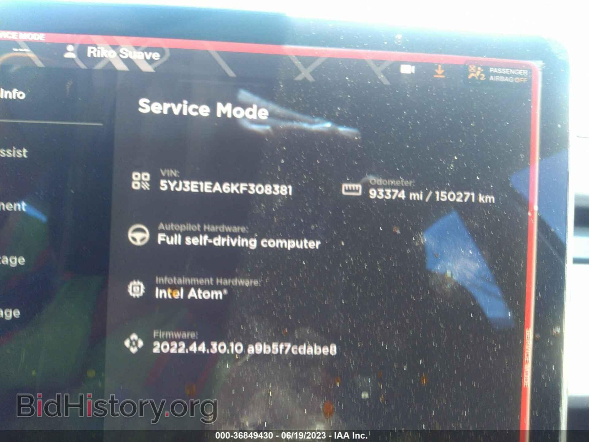 2019 TESLA MODEL 3 - VIN: 5YJ3E1EA6KF308381 - Фото 7