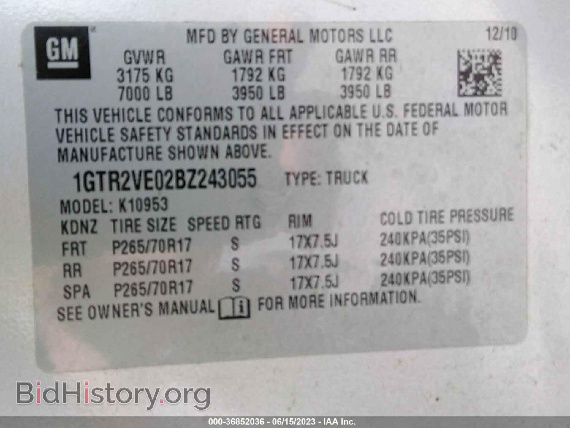 2011 GMC SIERRA 1500 - VIN: 1GTR2VE02BZ243055 - Фото 9