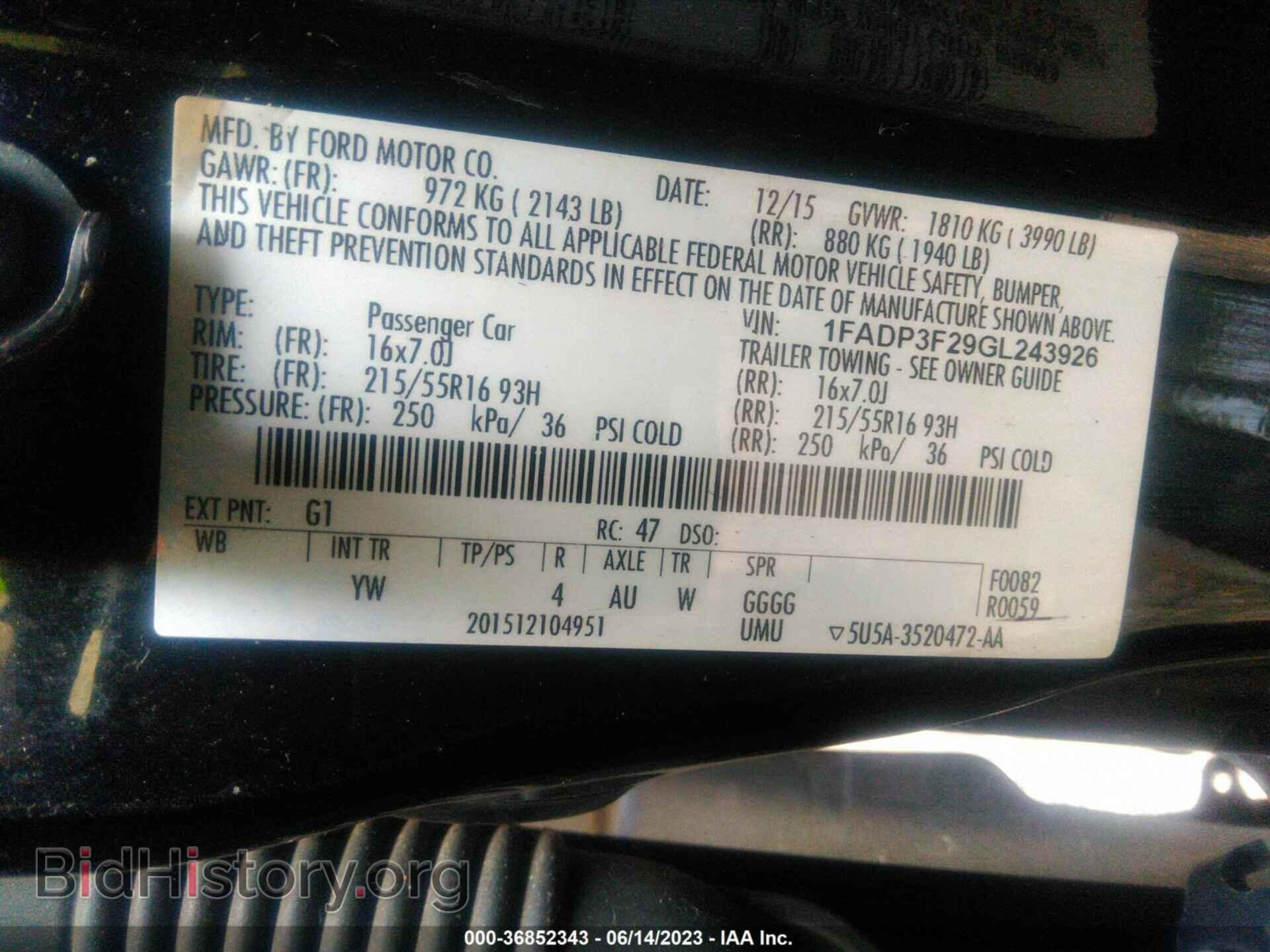 2016 FORD FOCUS - VIN: 1FADP3F29GL243926 - Photo 9