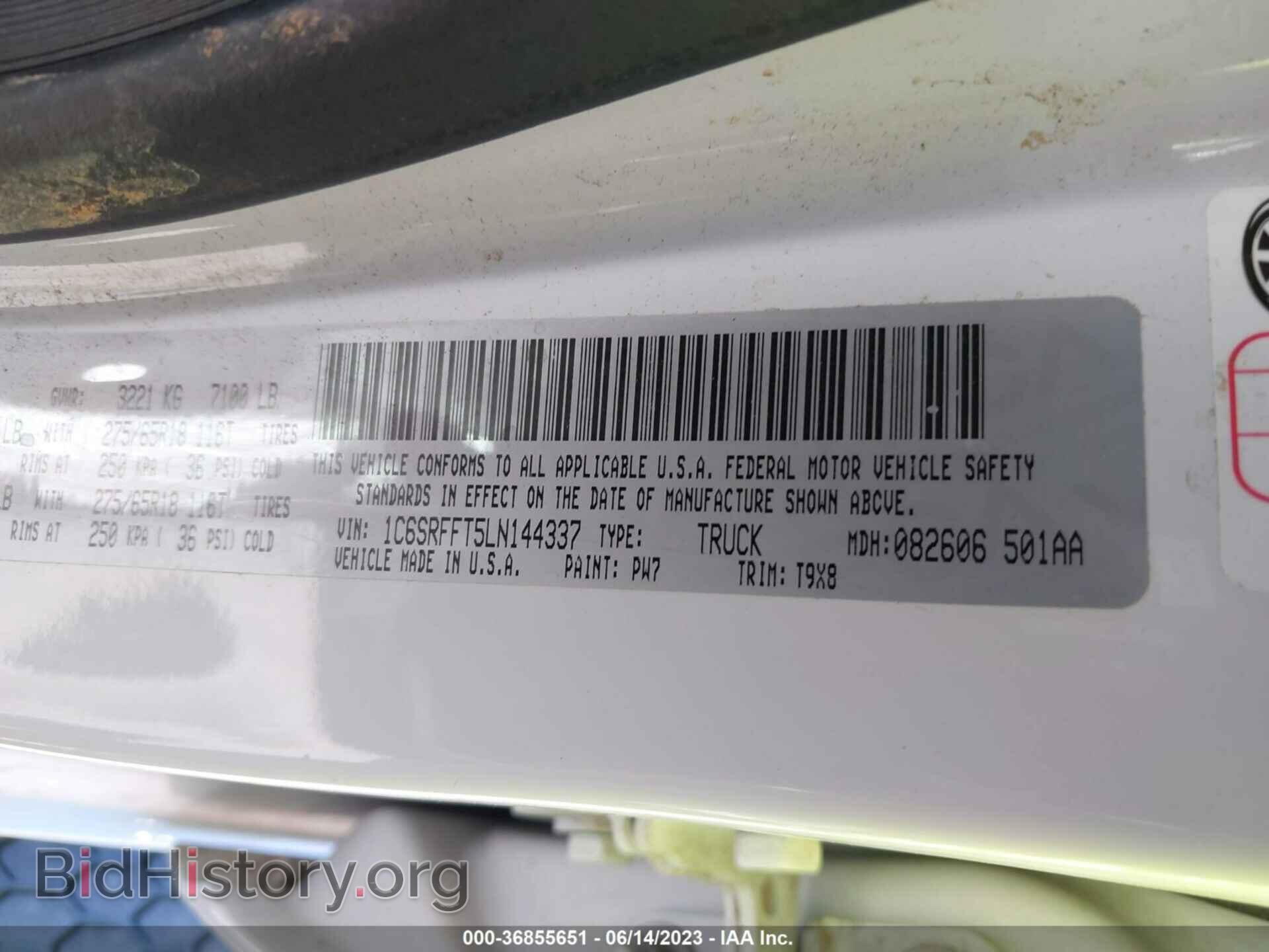 2020 RAM 1500 - VIN: 1C6SRFFT5LN144337 - Фото 9