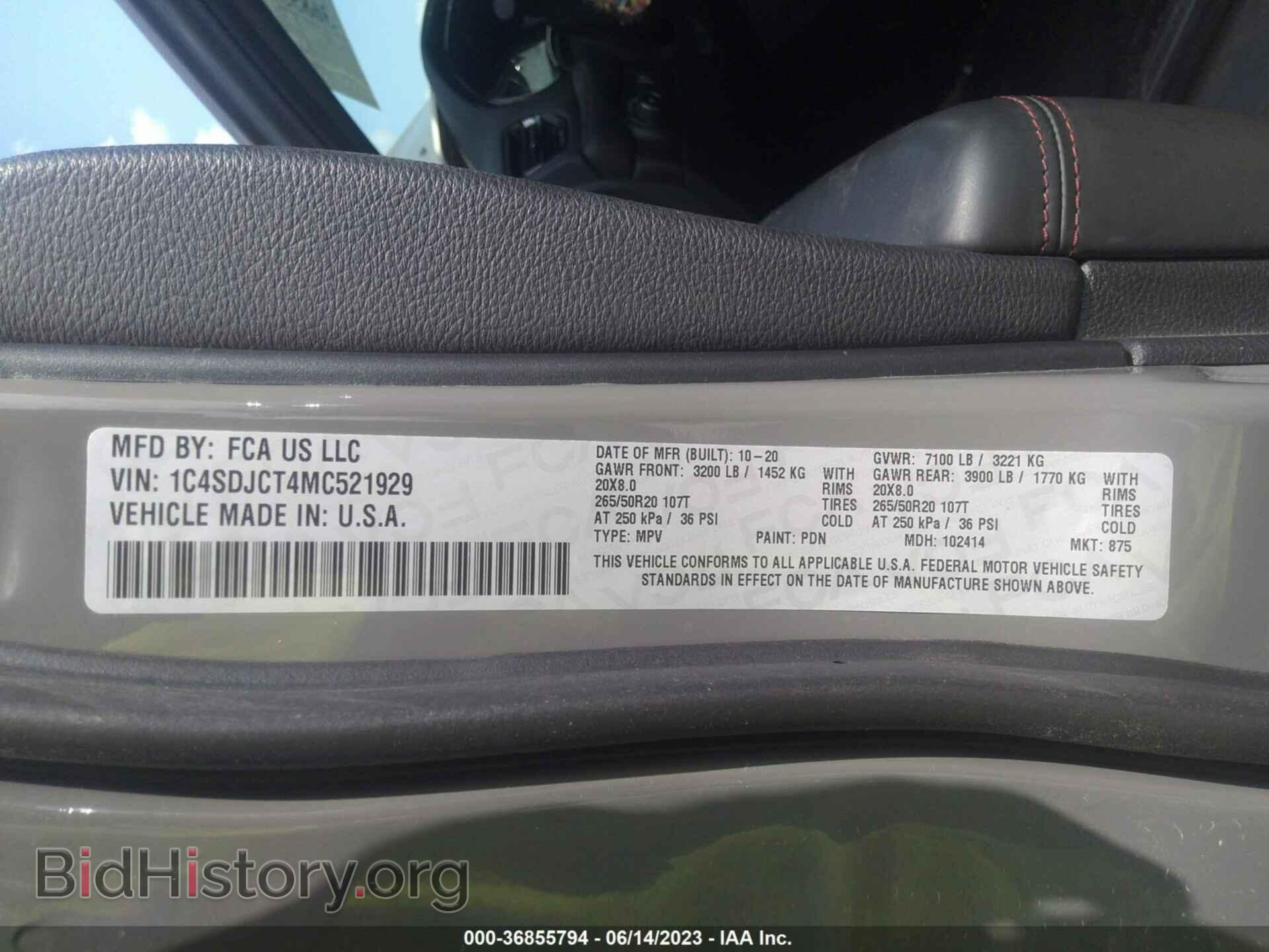 2021 DODGE DURANGO - VIN: 1C4SDJCT4MC521929 - Photo 9