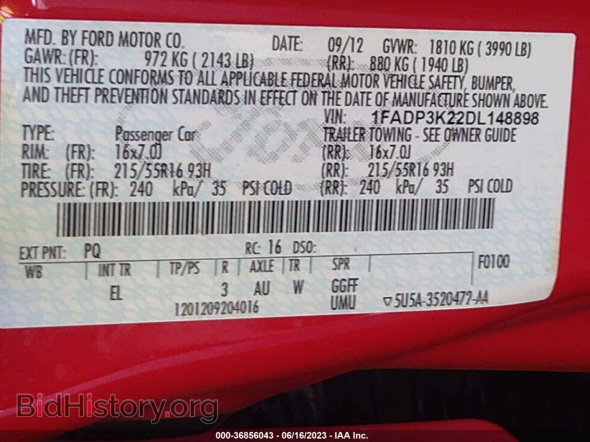 2013 FORD FOCUS - VIN: 1FADP3K22DL148898 - Фото 9