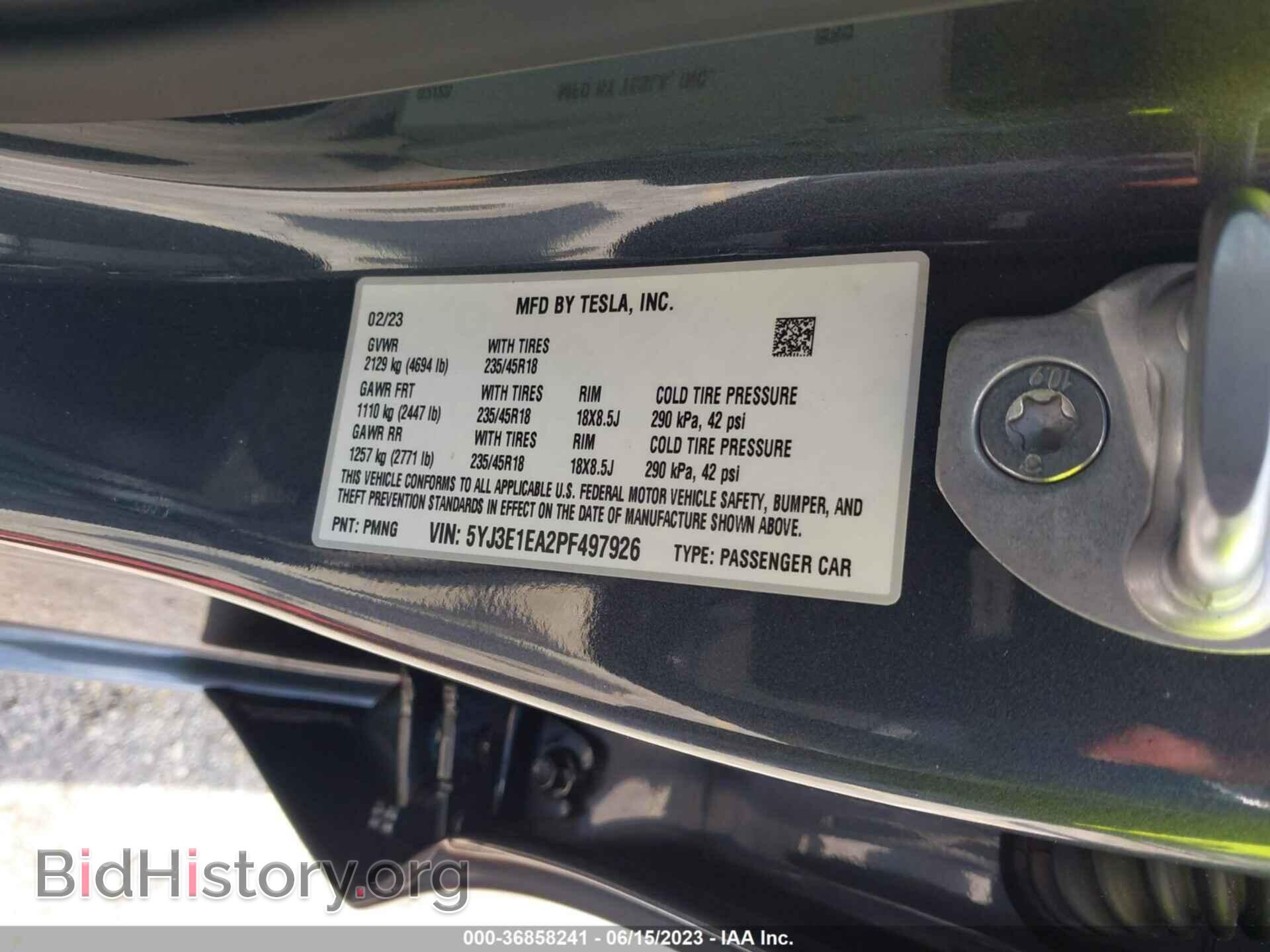 2023 TESLA MODEL 3 - VIN: 5YJ3E1EA2PF497926 - Photo 9