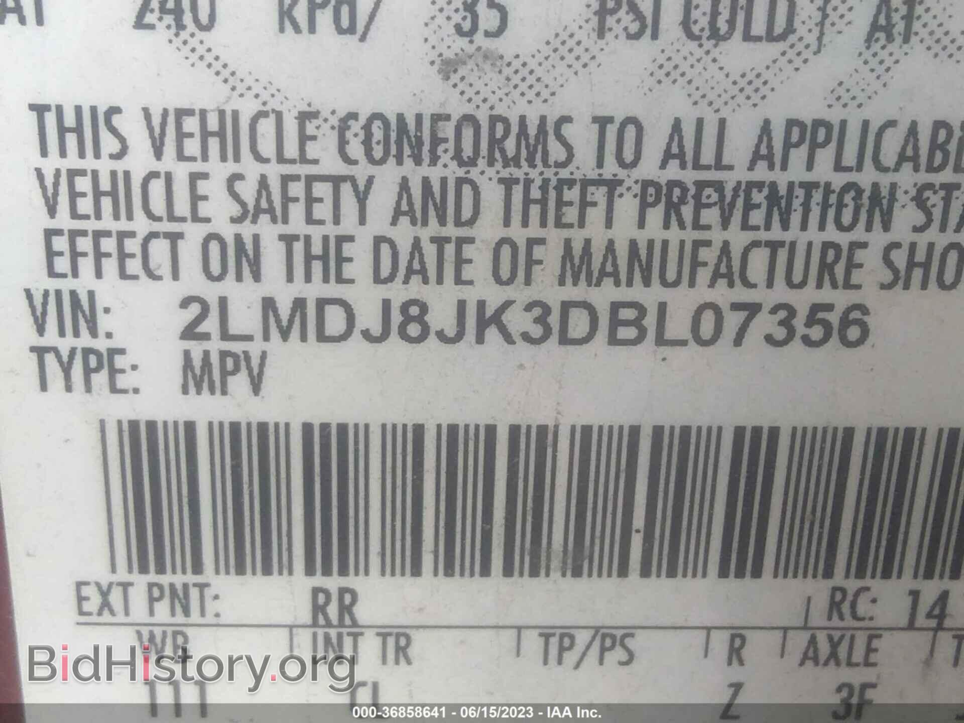 2013 LINCOLN MKX - VIN: 2LMDJ8JK3DBL07356 - Фото 9