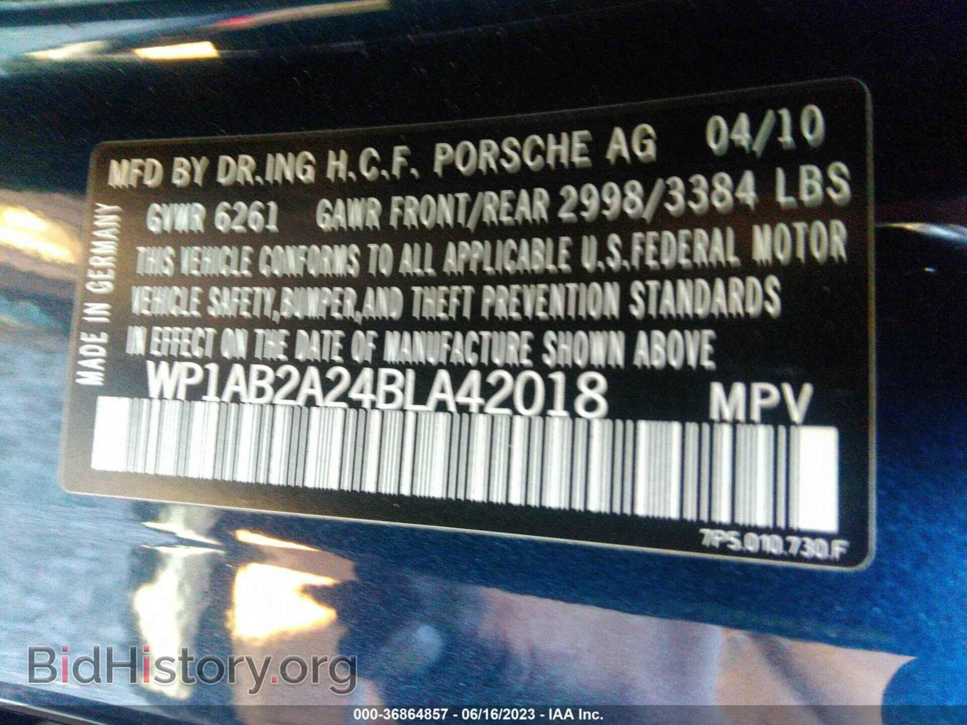 2011 PORSCHE CAYENNE - VIN: WP1AB2A24BLA42018 - Фото 9