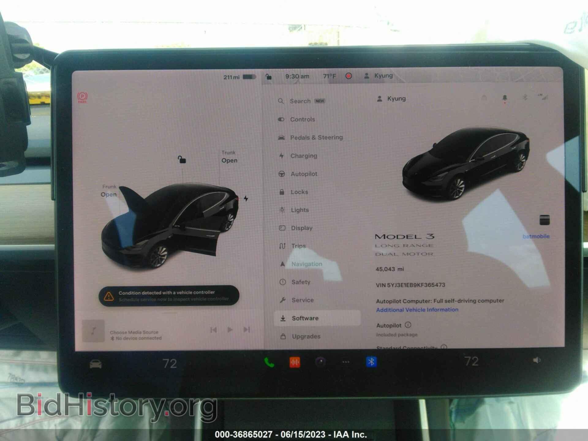 2019 TESLA MODEL 3 - VIN: 5YJ3E1EB9KF365473 - Фото 17