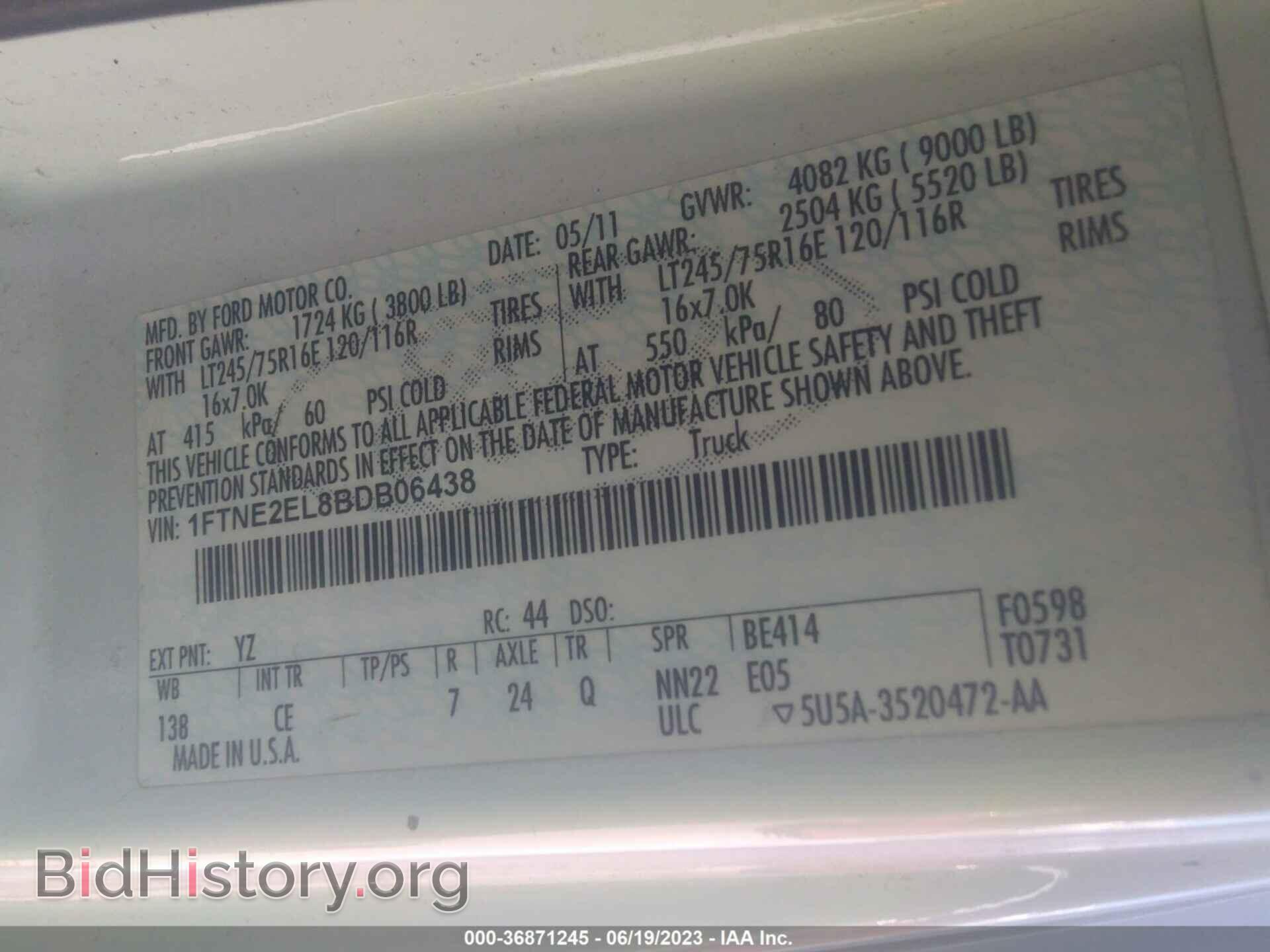 2011 FORD ECONOLINE CARGO VAN - VIN: 1FTNE2EL8BDB06438 - Фото 9