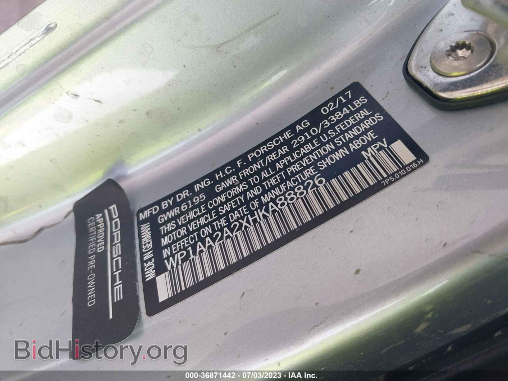 2017 PORSCHE CAYENNE - VIN: WP1AA2A2XHKA88826 - Фото 9