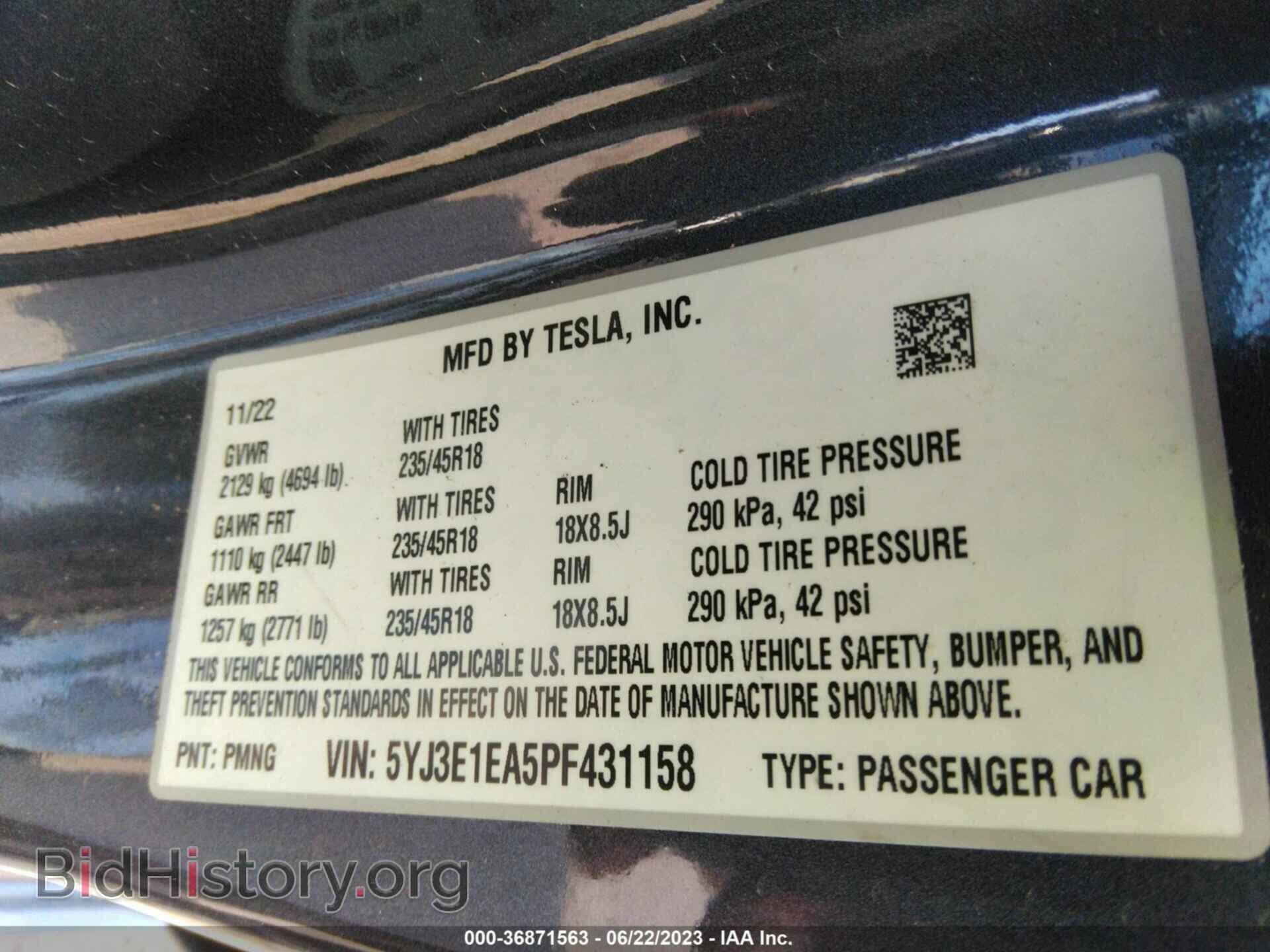 2023 TESLA MODEL 3 - VIN: 5YJ3E1EA5PF431158 - Фото 9