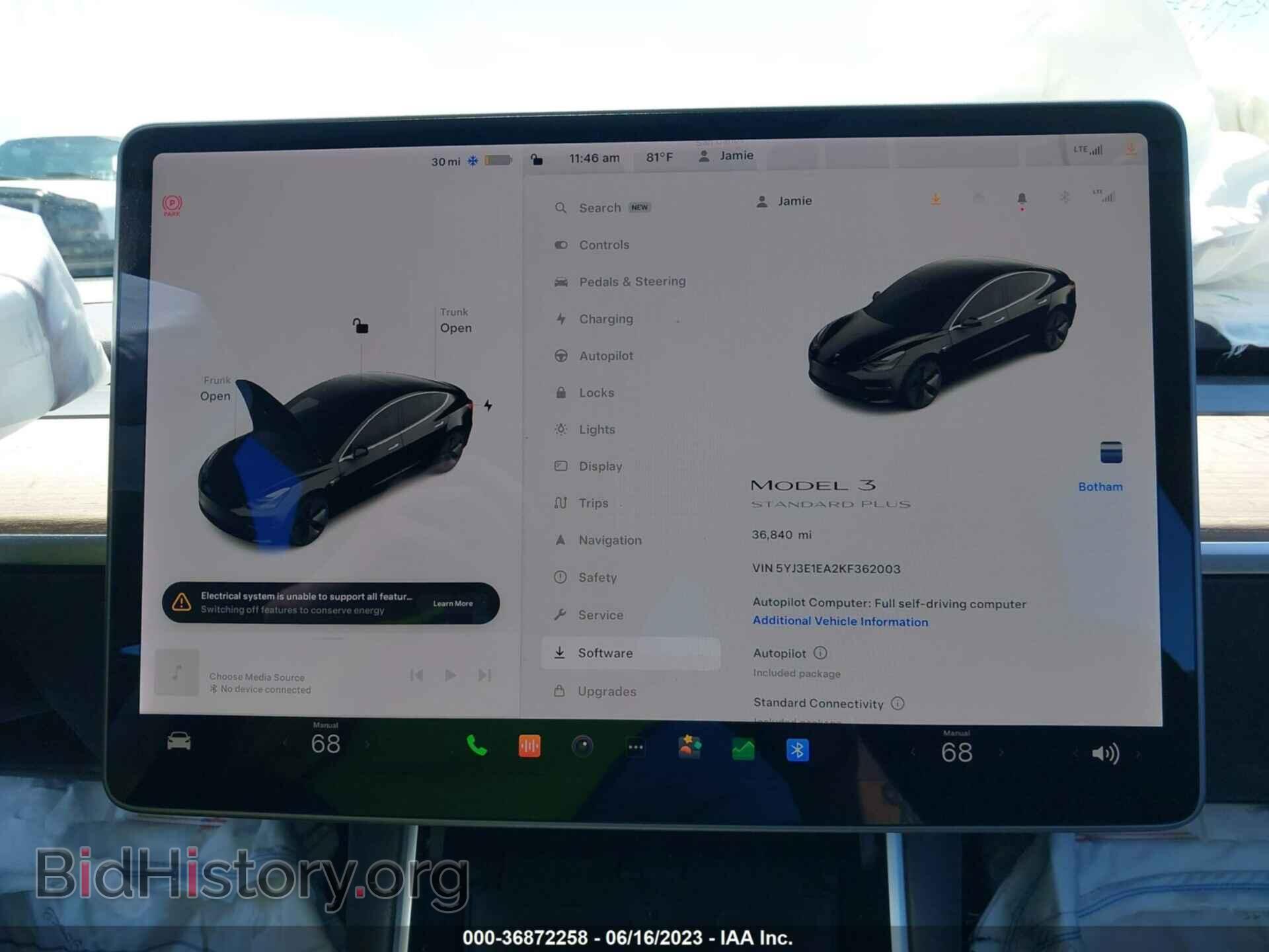 2019 TESLA MODEL 3 - VIN: 5YJ3E1EA2KF362003 - Фото 17