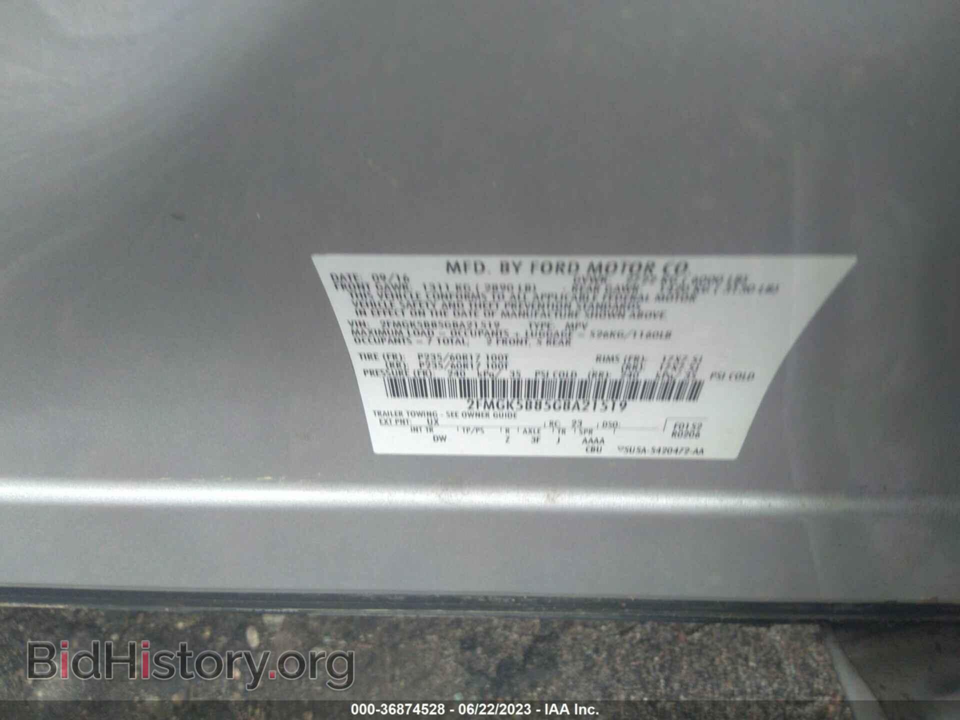 2016 FORD FLEX - VIN: 2FMGK5B85GBA21519 - Photo 9