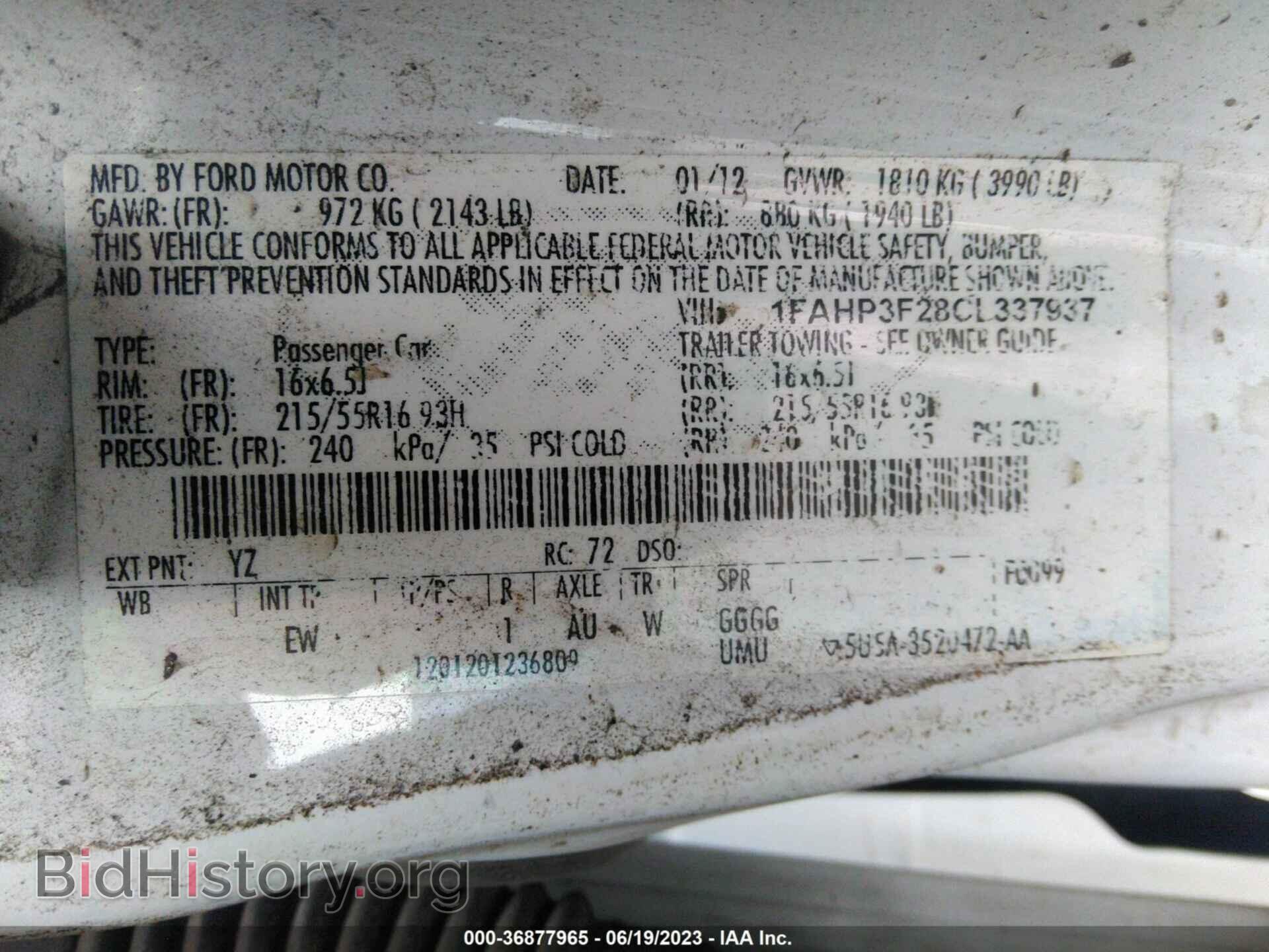 2012 FORD FOCUS - VIN: 1FAHP3F28CL337937 - Photo 9