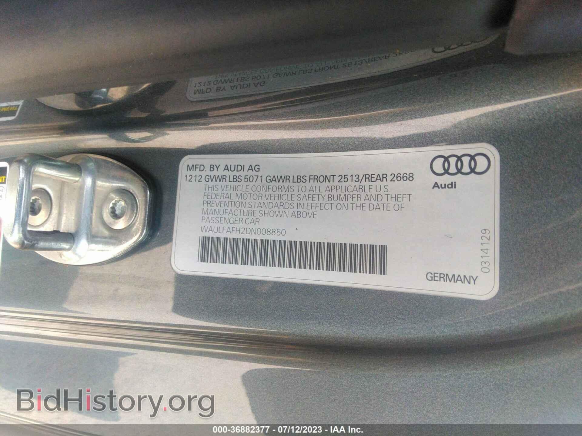 2013 AUDI A5 - VIN: WAULFAFH2DN008850 - Photo 9