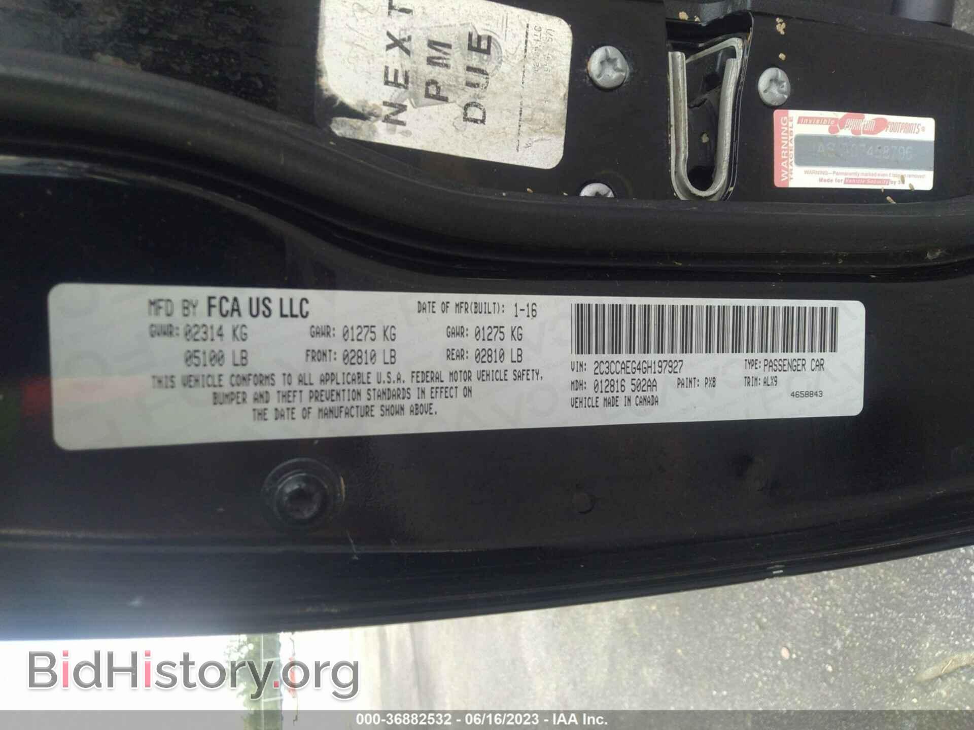 2016 CHRYSLER 300 - VIN: 2C3CCAEG4GH197927 - Фото 9