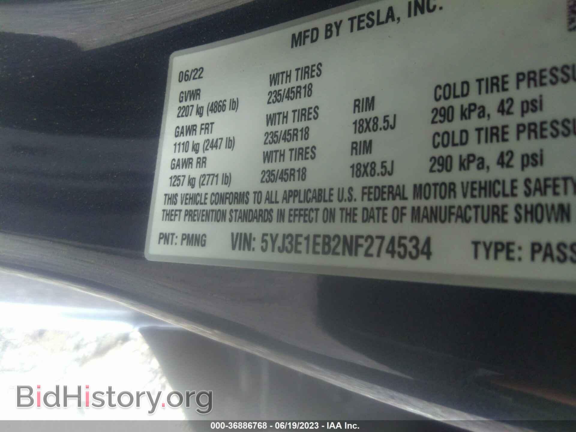 2022 TESLA MODEL 3 - VIN: 5YJ3E1EB2NF274534 - Photo 9