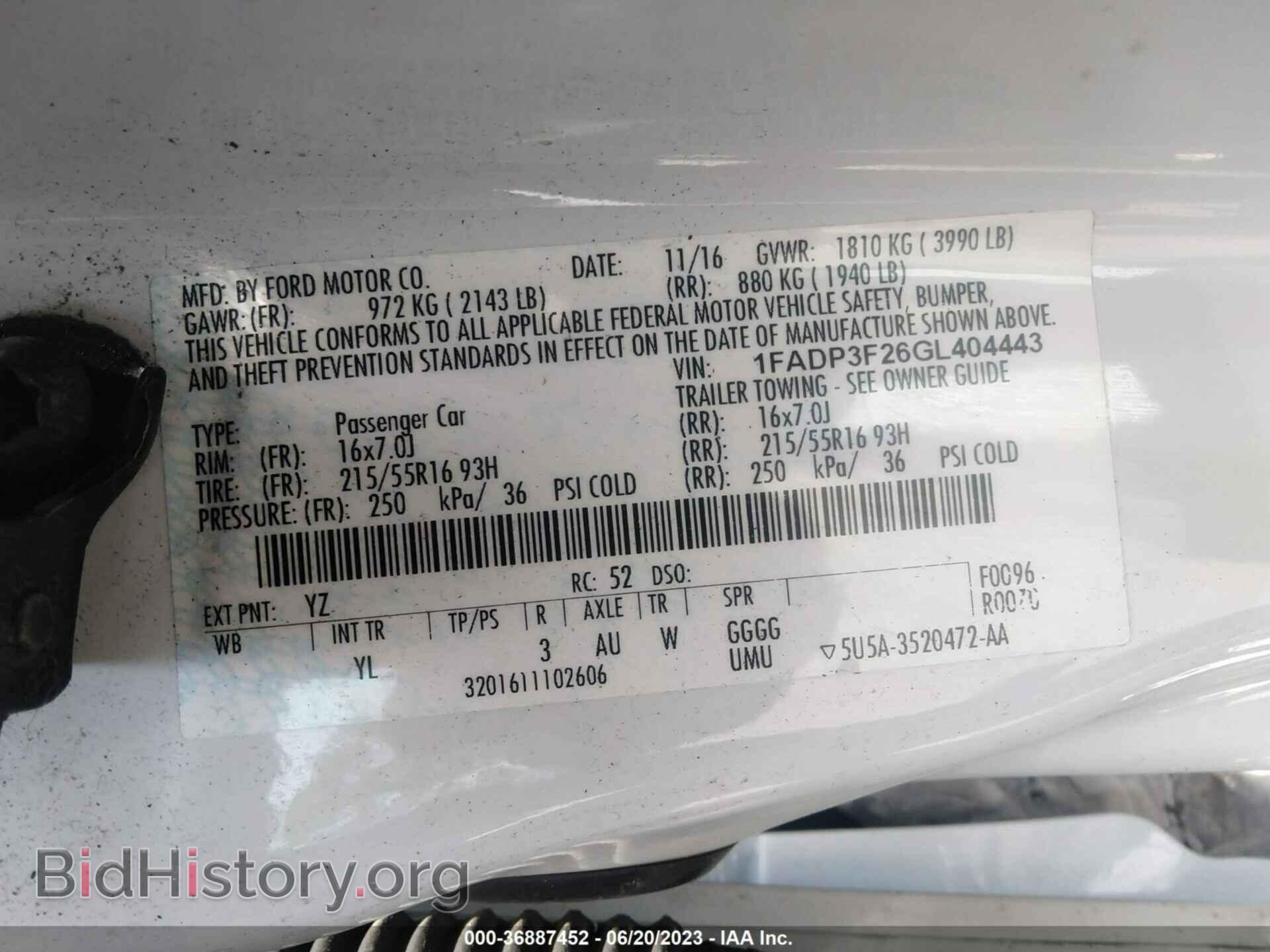 2016 FORD FOCUS - VIN: 1FADP3F26GL404443 - Photo 9