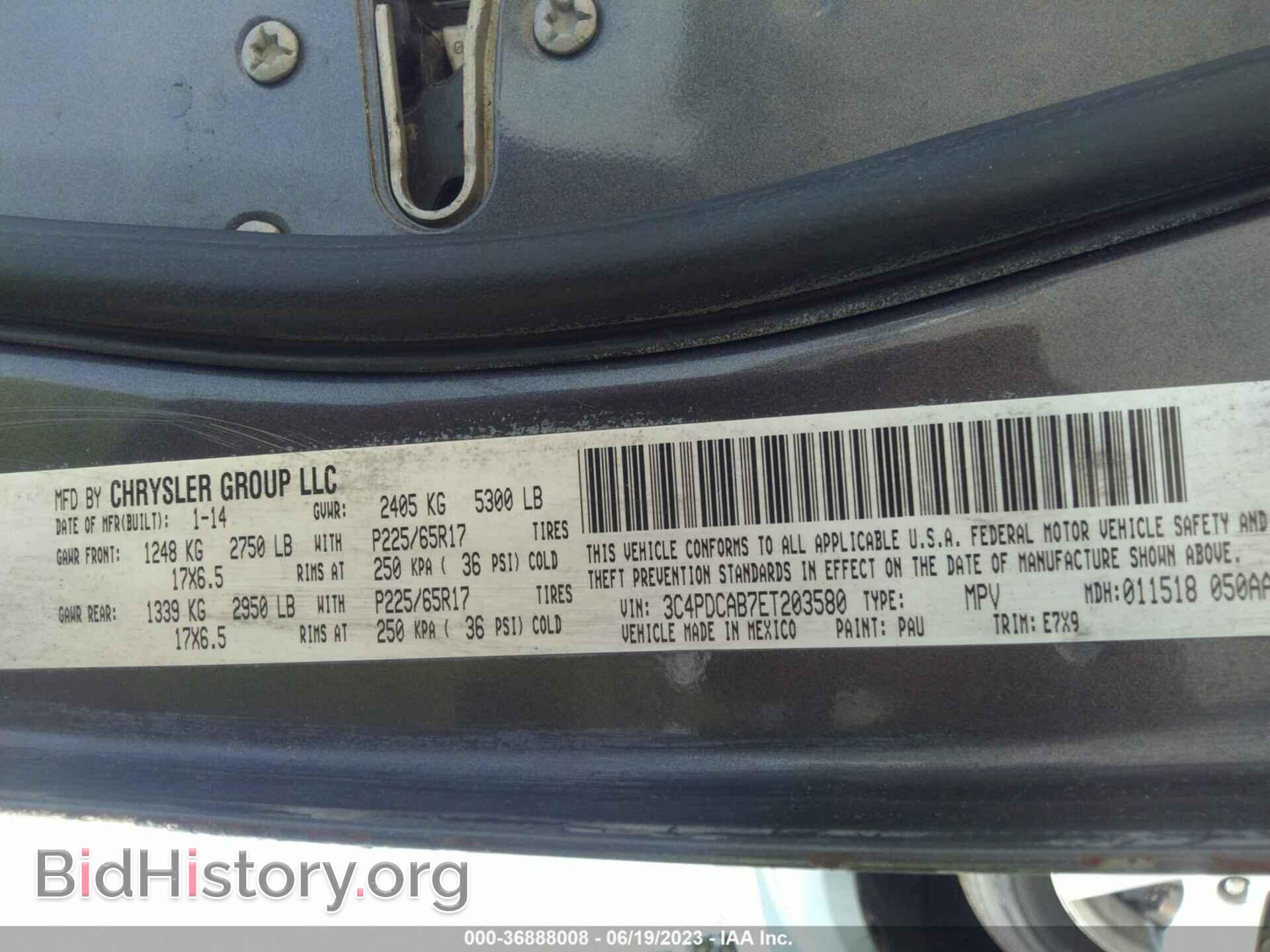 2014 DODGE JOURNEY - VIN: 3C4PDCAB7ET203580 - Фото 9