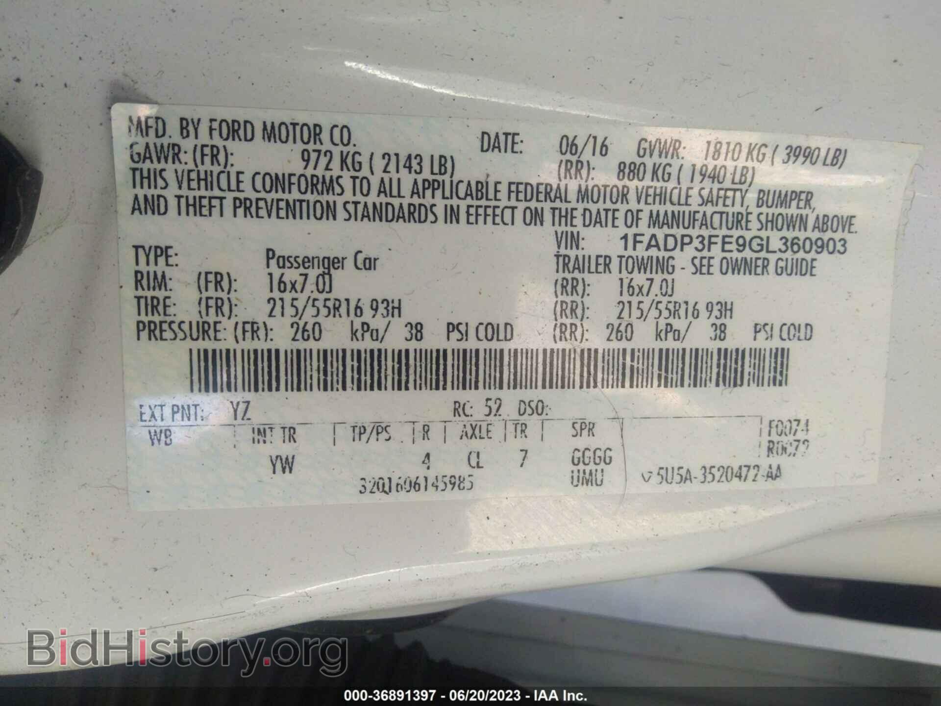 2016 FORD FOCUS - VIN: 1FADP3FE9GL360903 - Photo 9