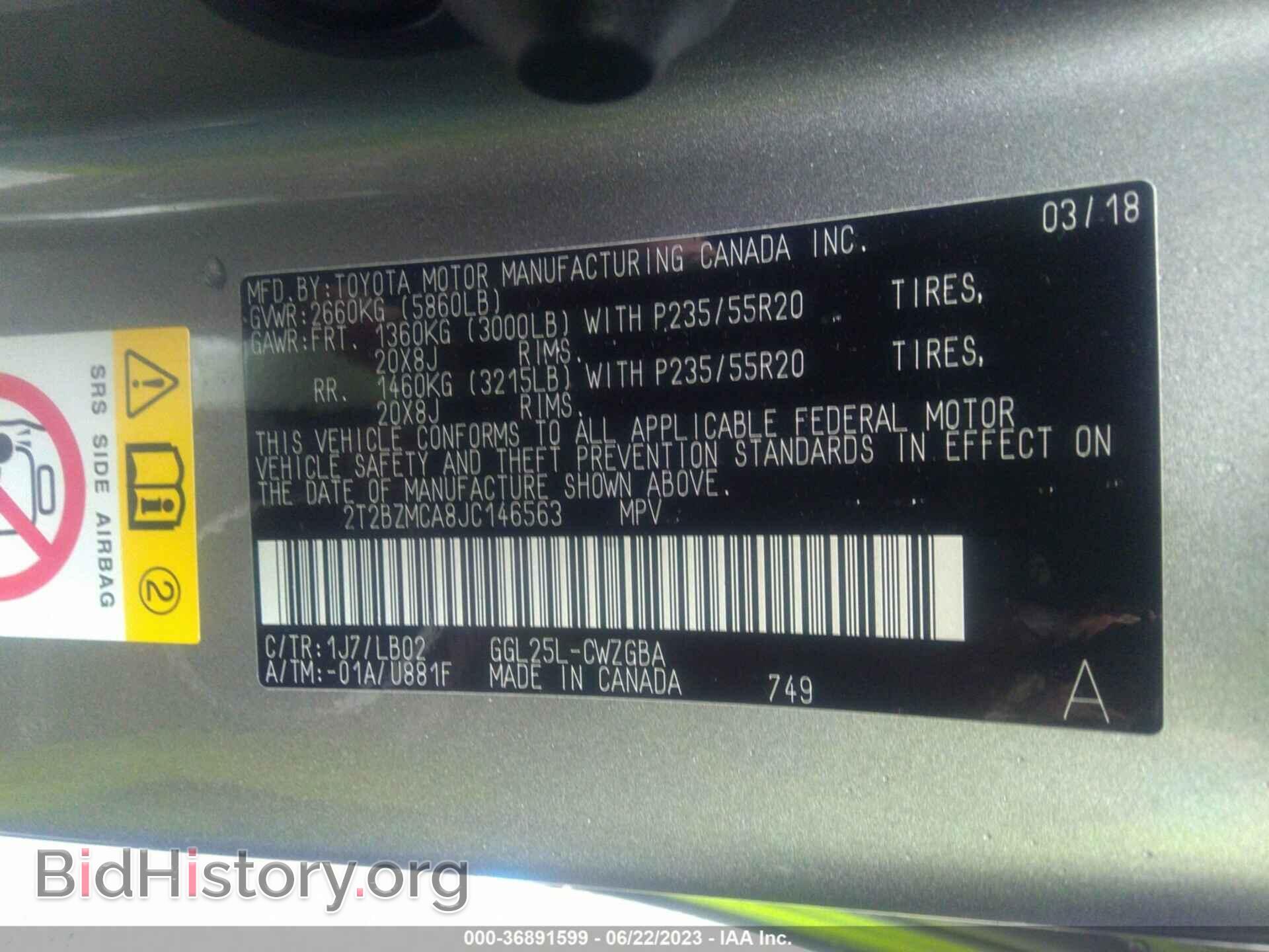 2018 LEXUS RX - VIN: 2T2BZMCA8JC146563 - Фото 9