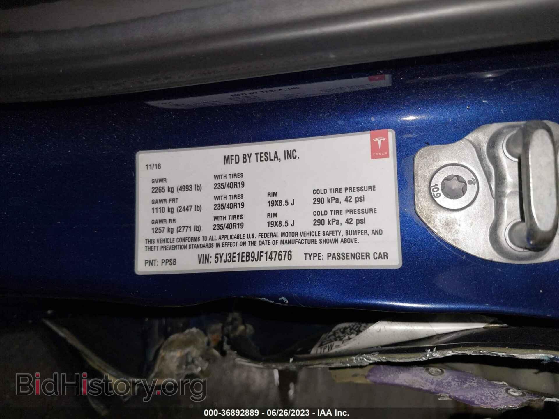 2018 TESLA MODEL 3 - VIN: 5YJ3E1EB9JF147676 - Photo 9