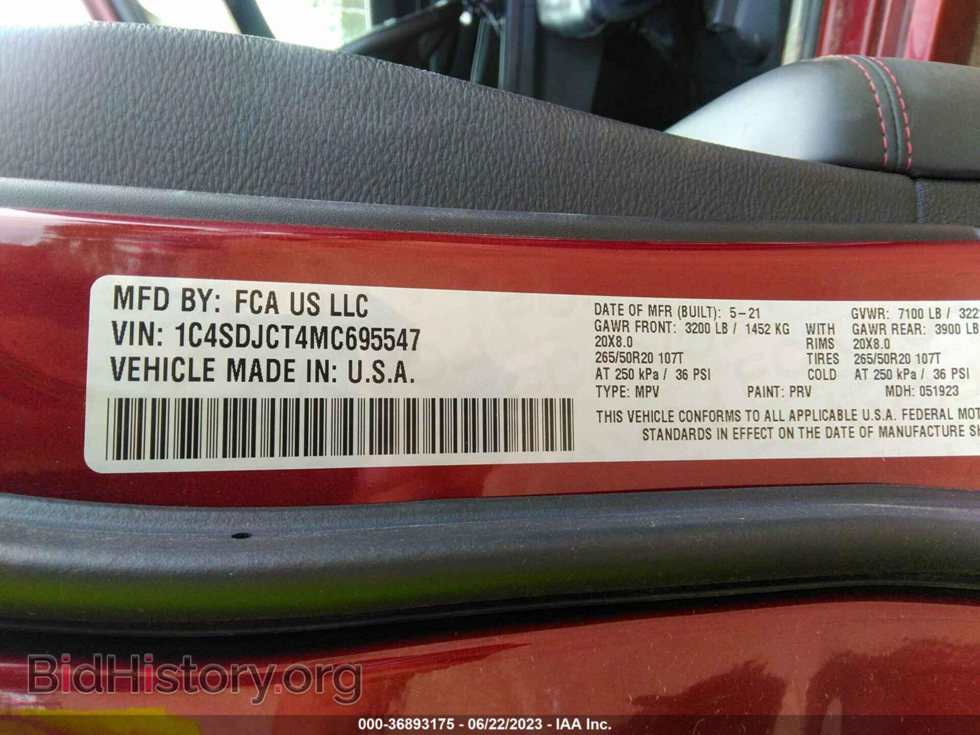 2021 DODGE DURANGO - VIN: 1C4SDJCT4MC695547 - Photo 9