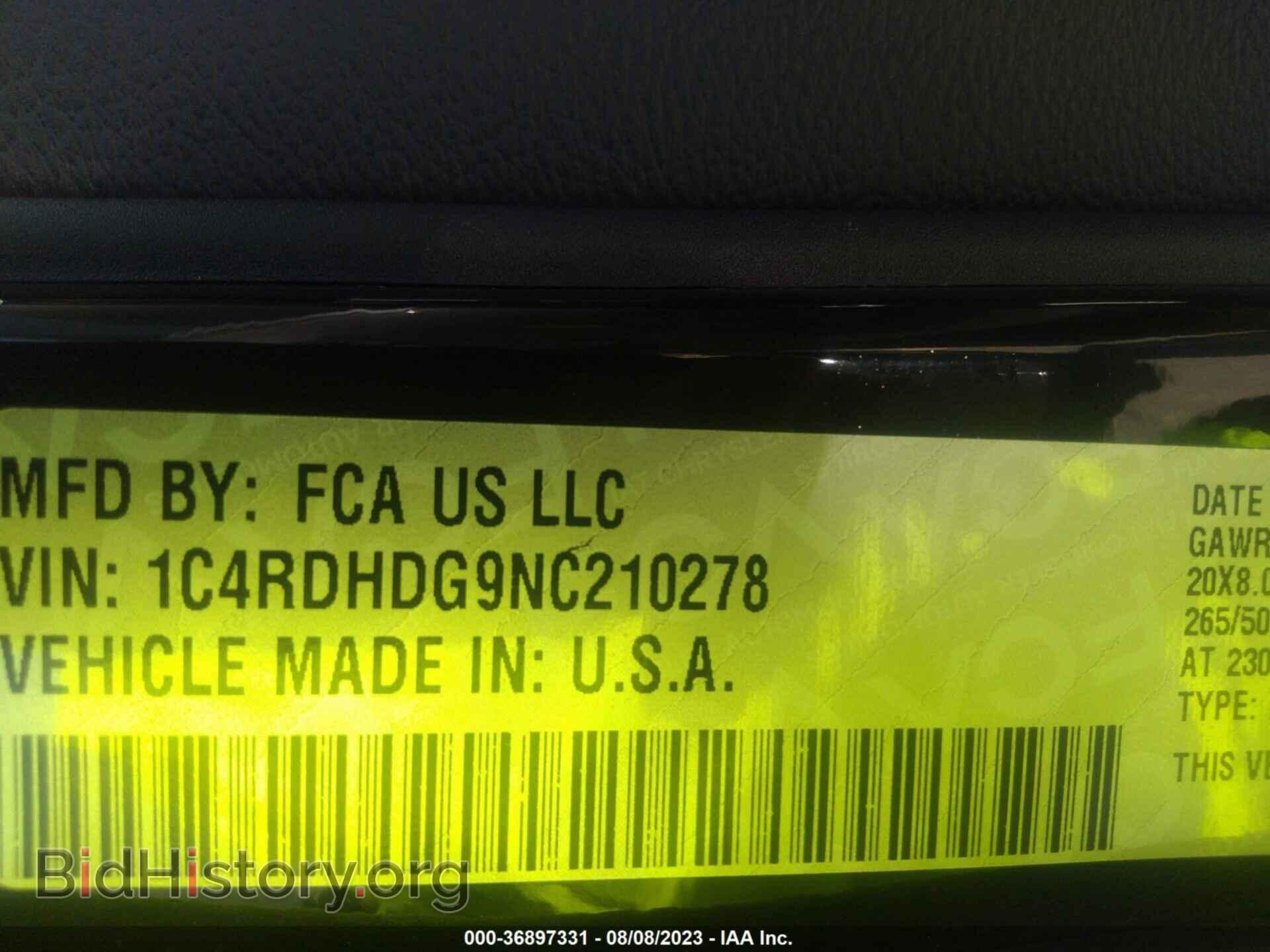 2022 DODGE DURANGO - VIN: 1C4RDHDG9NC210278 - Фото 9
