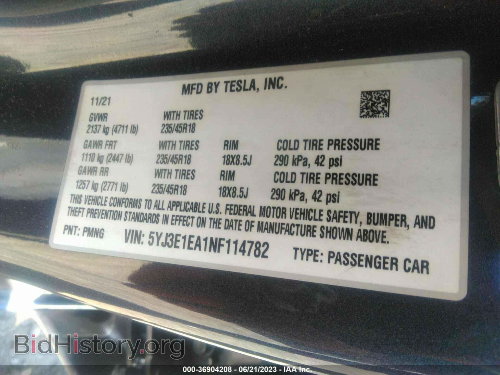 2022 TESLA MODEL 3 - VIN: 5YJ3E1EA1NF114782 - Photo 9