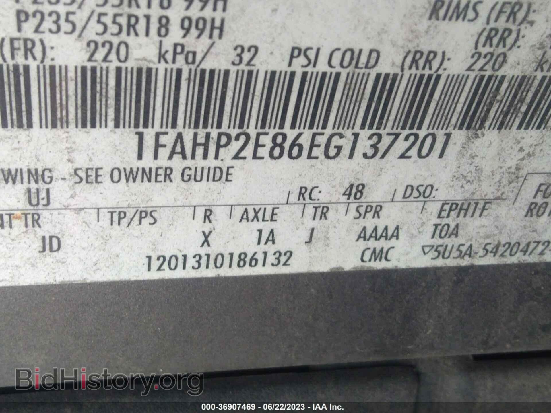 2014 FORD TAURUS - VIN: 1FAHP2E86EG137201 - Photo 9