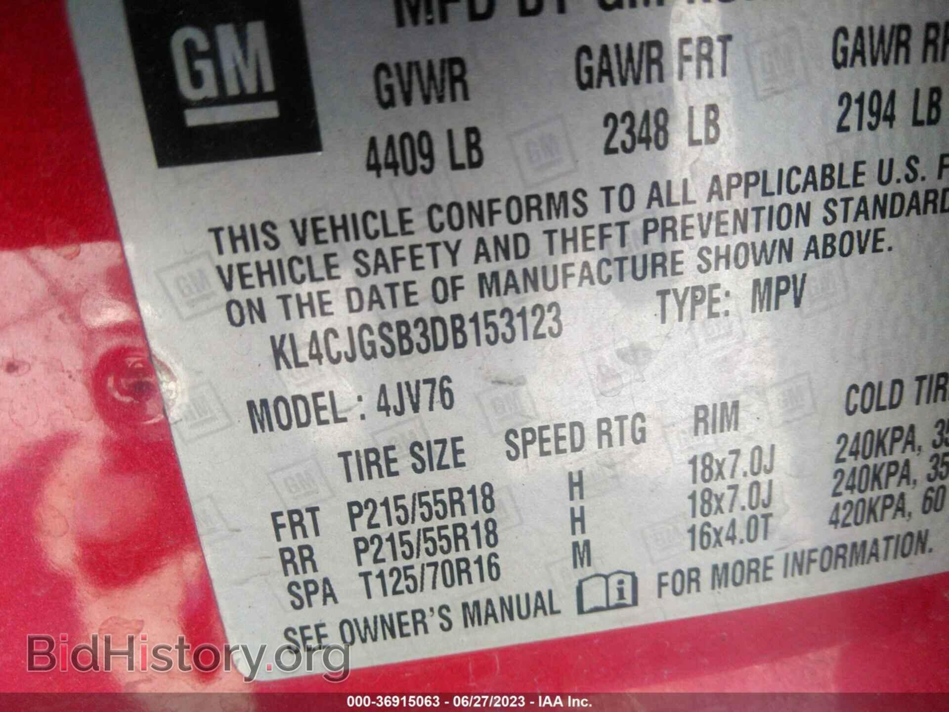2013 BUICK ENCORE - VIN: KL4CJGSB3DB153123 - Photo 9