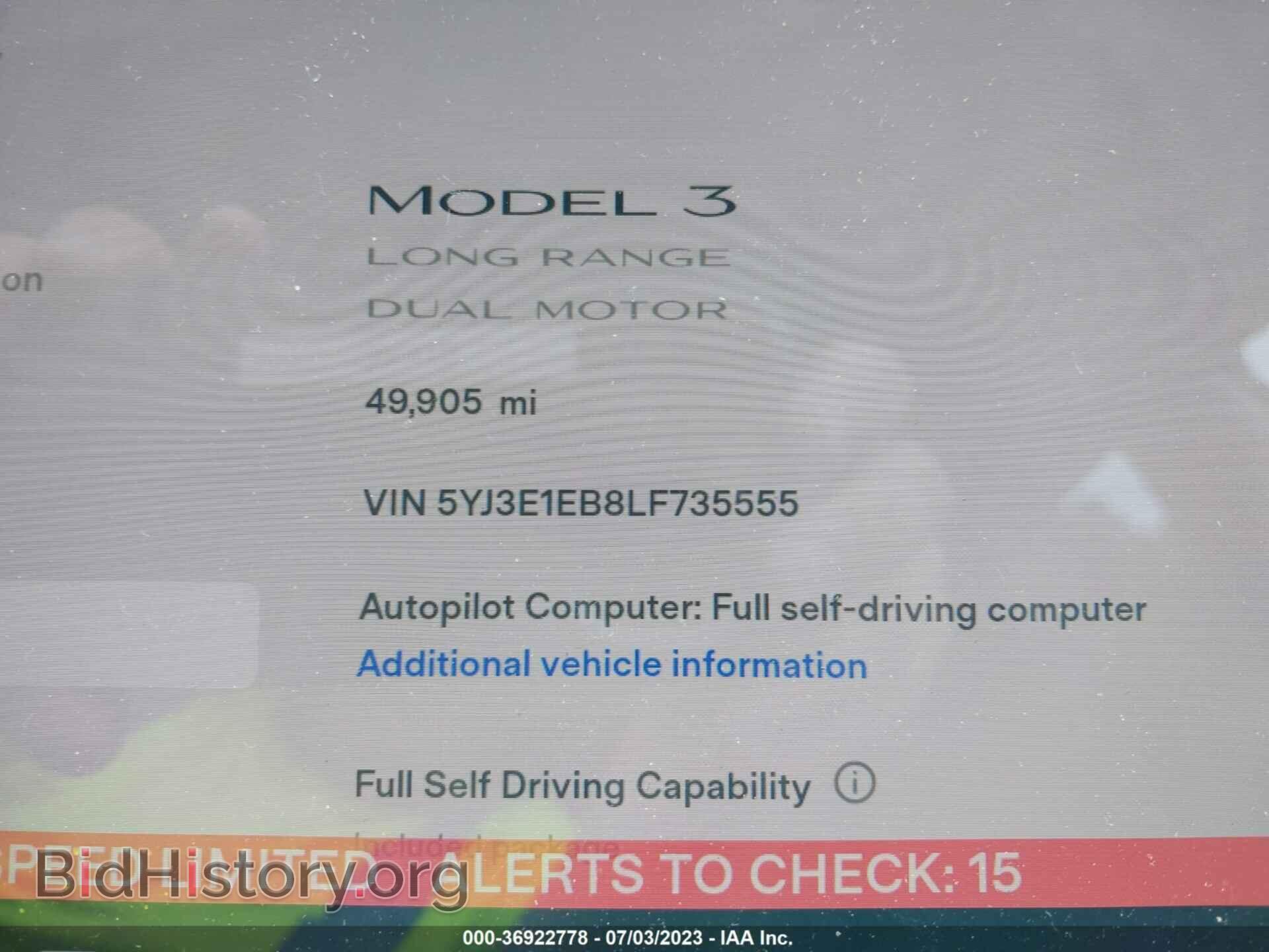 2020 TESLA MODEL 3 - VIN: 5YJ3E1EB8LF735555 - Фото 7