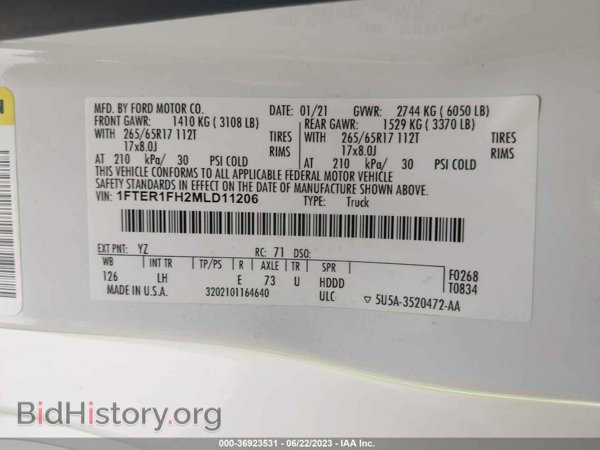2021 FORD RANGER - VIN: 1FTER1FH2MLD11206 - Фото 9