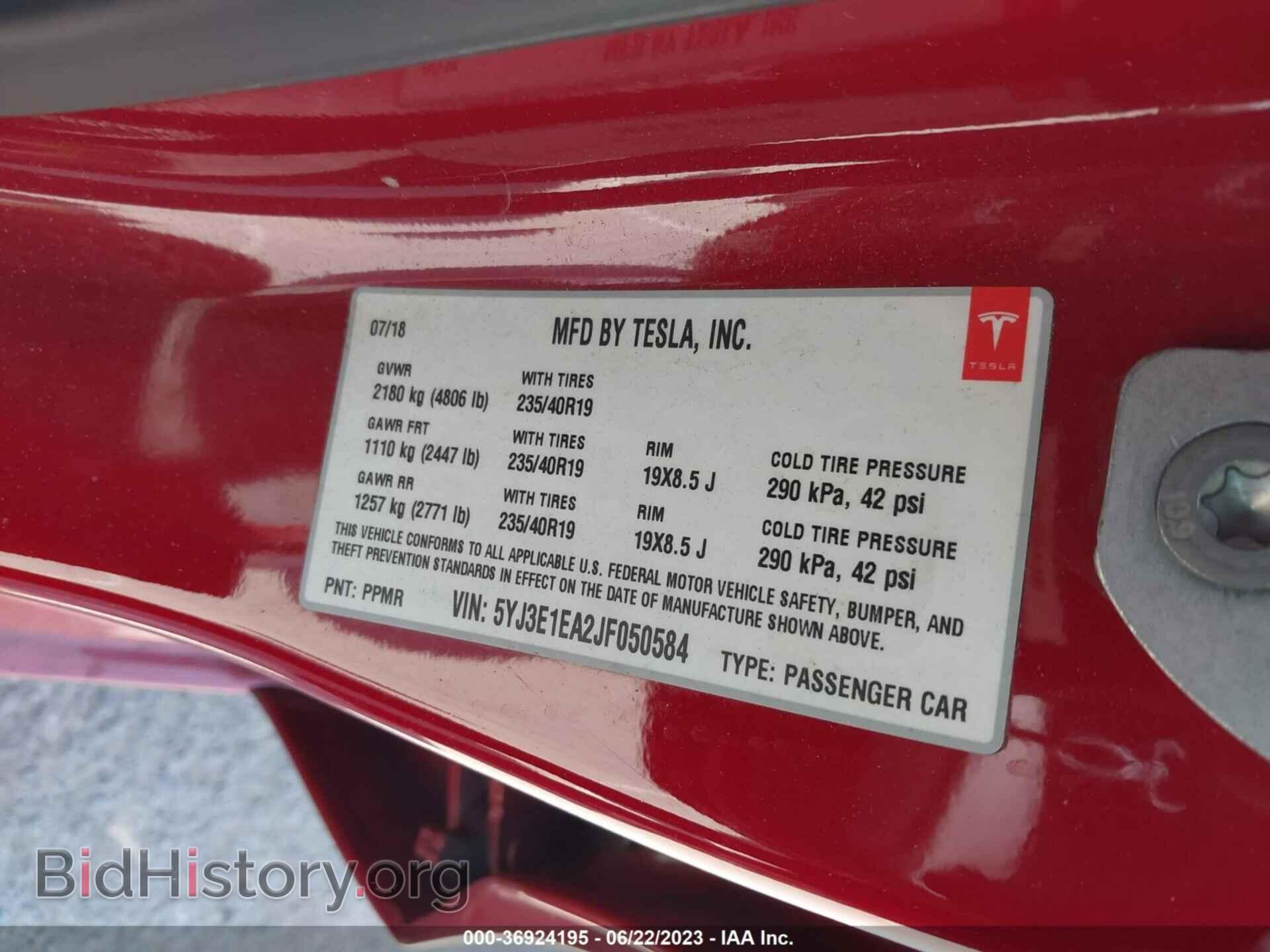 2018 TESLA MODEL 3 - VIN: 5YJ3E1EA2JF050584 - Фото 9