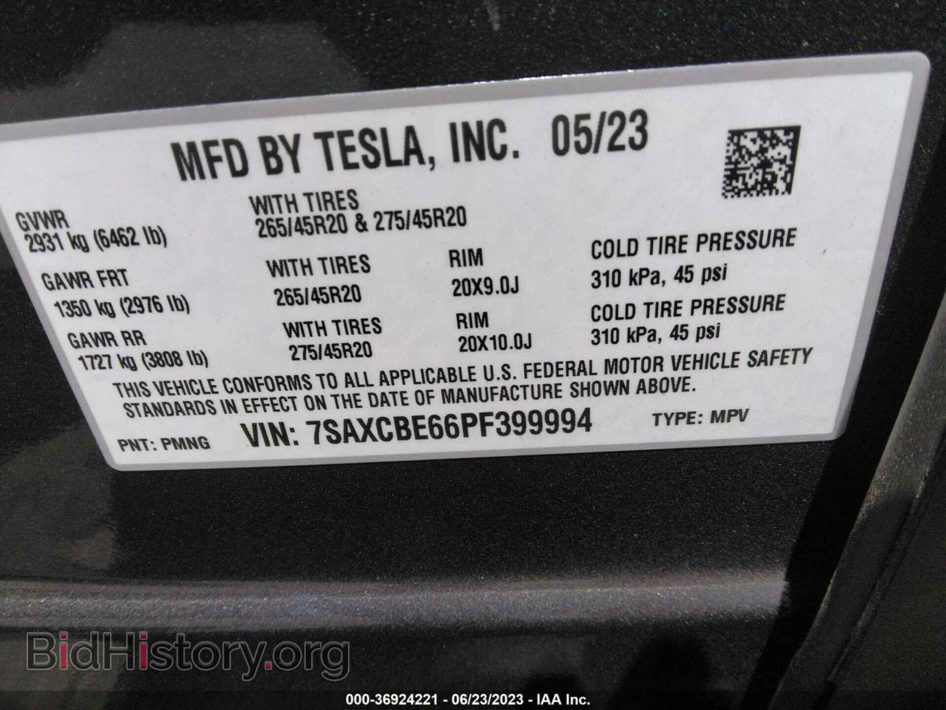 2023 TESLA MODEL X - VIN: 7SAXCBE66PF399994 - Photo 9