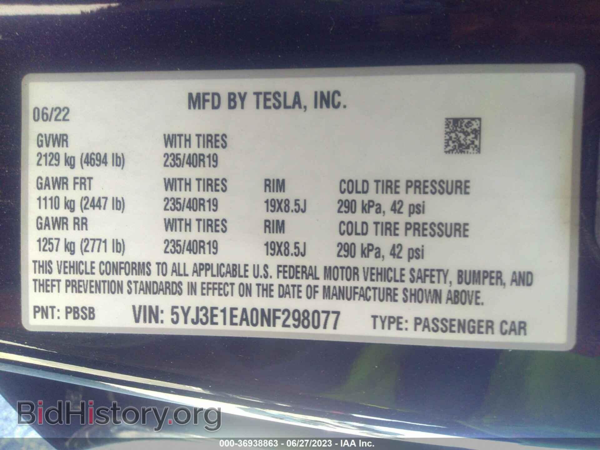 2022 TESLA MODEL 3 - VIN: 5YJ3E1EA0NF298077 - Photo 9