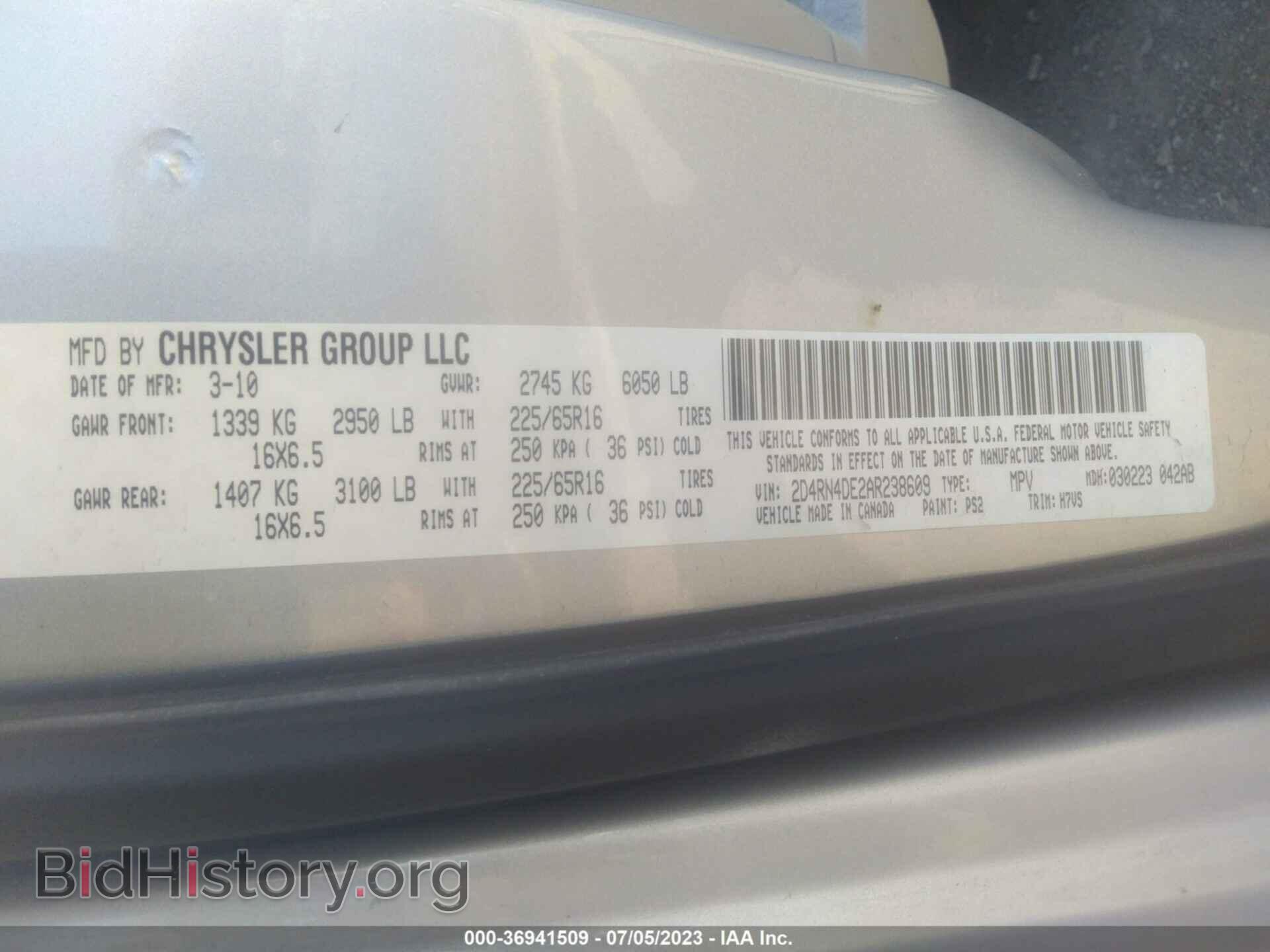 2010 DODGE GRAND CARAVAN - VIN: 2D4RN4DE2AR238609 - Фото 9