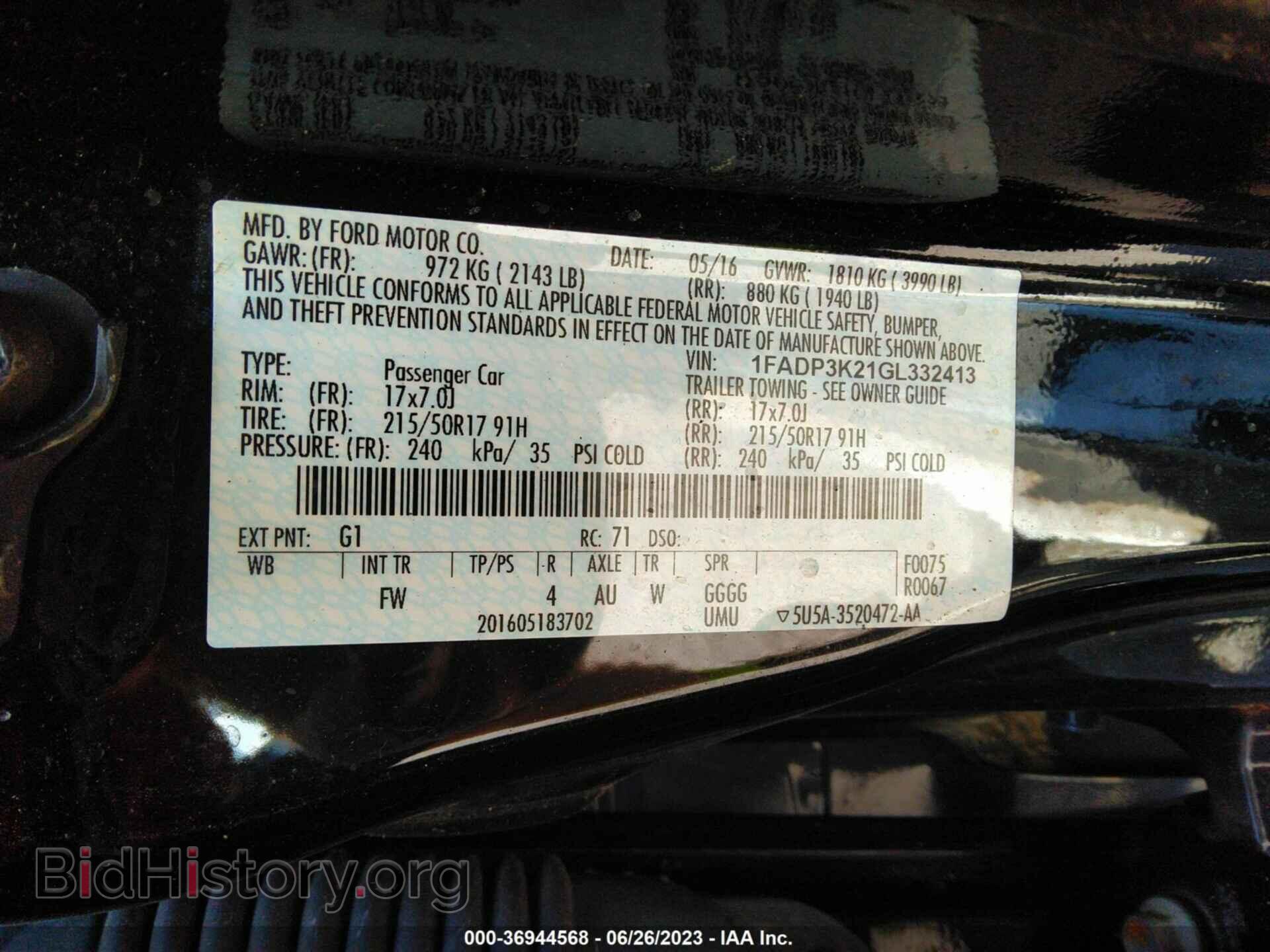 2016 FORD FOCUS - VIN: 1FADP3K21GL332413 - Photo 9