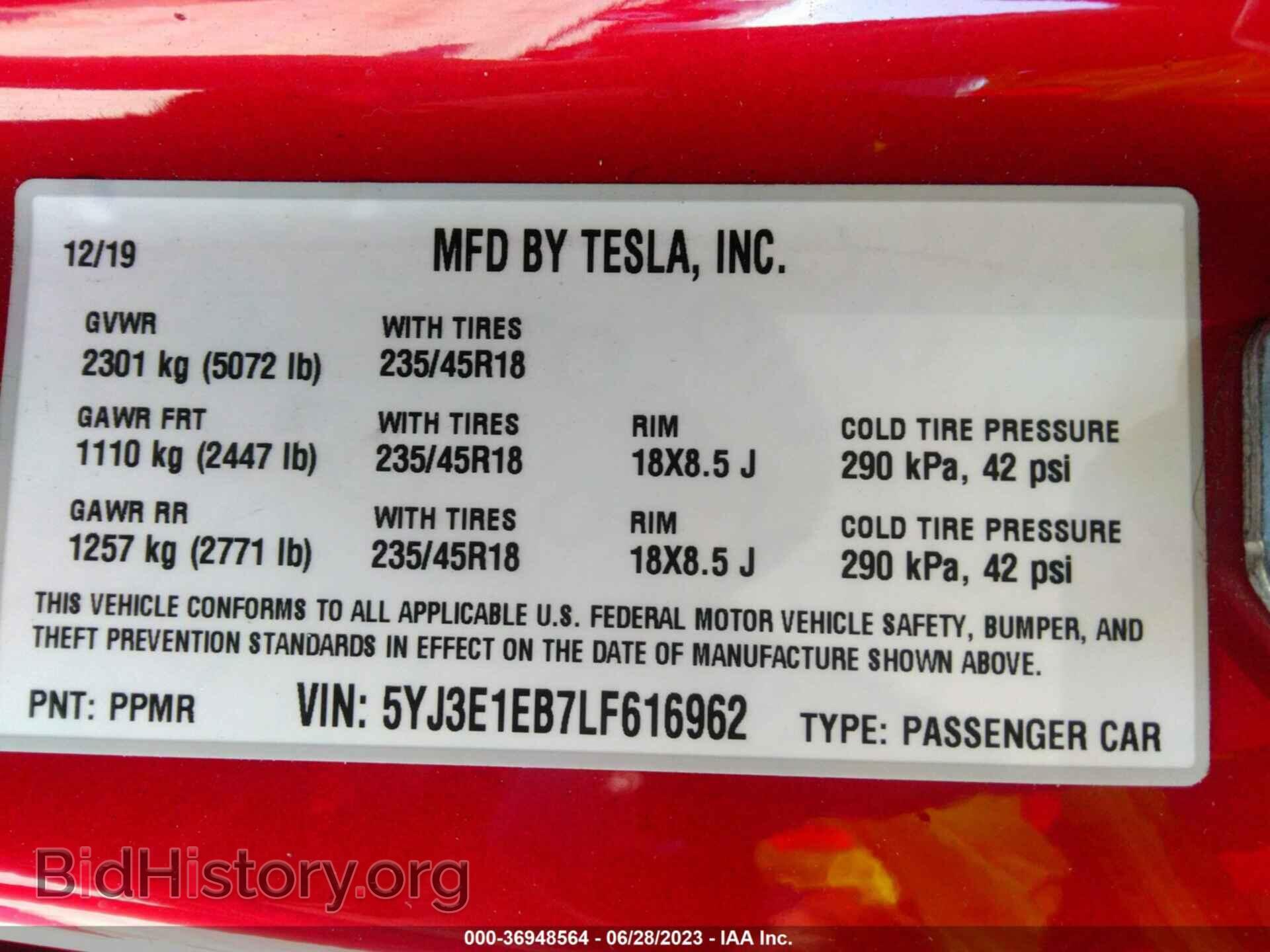 2020 TESLA MODEL 3 - VIN: 5YJ3E1EB7LF616962 - Photo 9