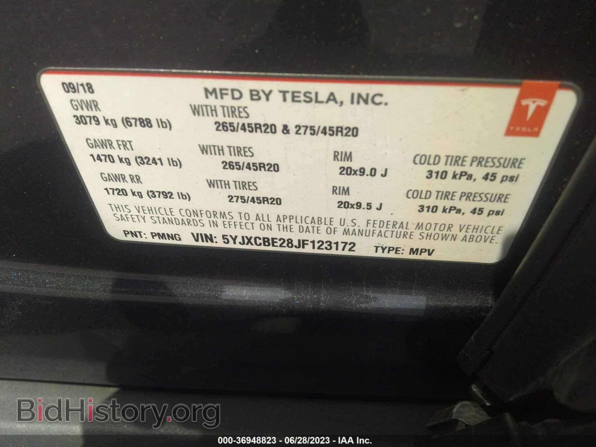 2018 TESLA MODEL X - VIN: 5YJXCBE28JF123172 - Photo 9