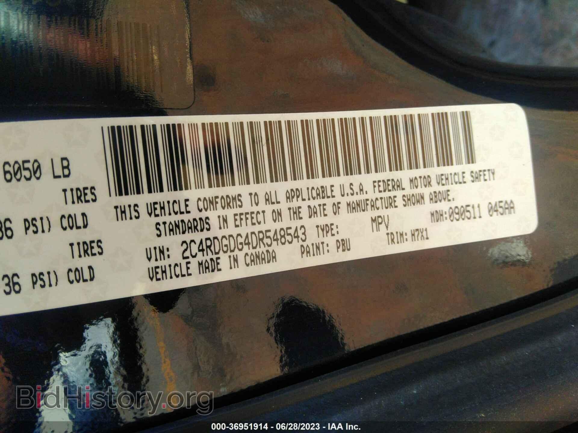 2013 DODGE GRAND CARAVAN - VIN: 2C4RDGDG4DR548543 - Фото 9